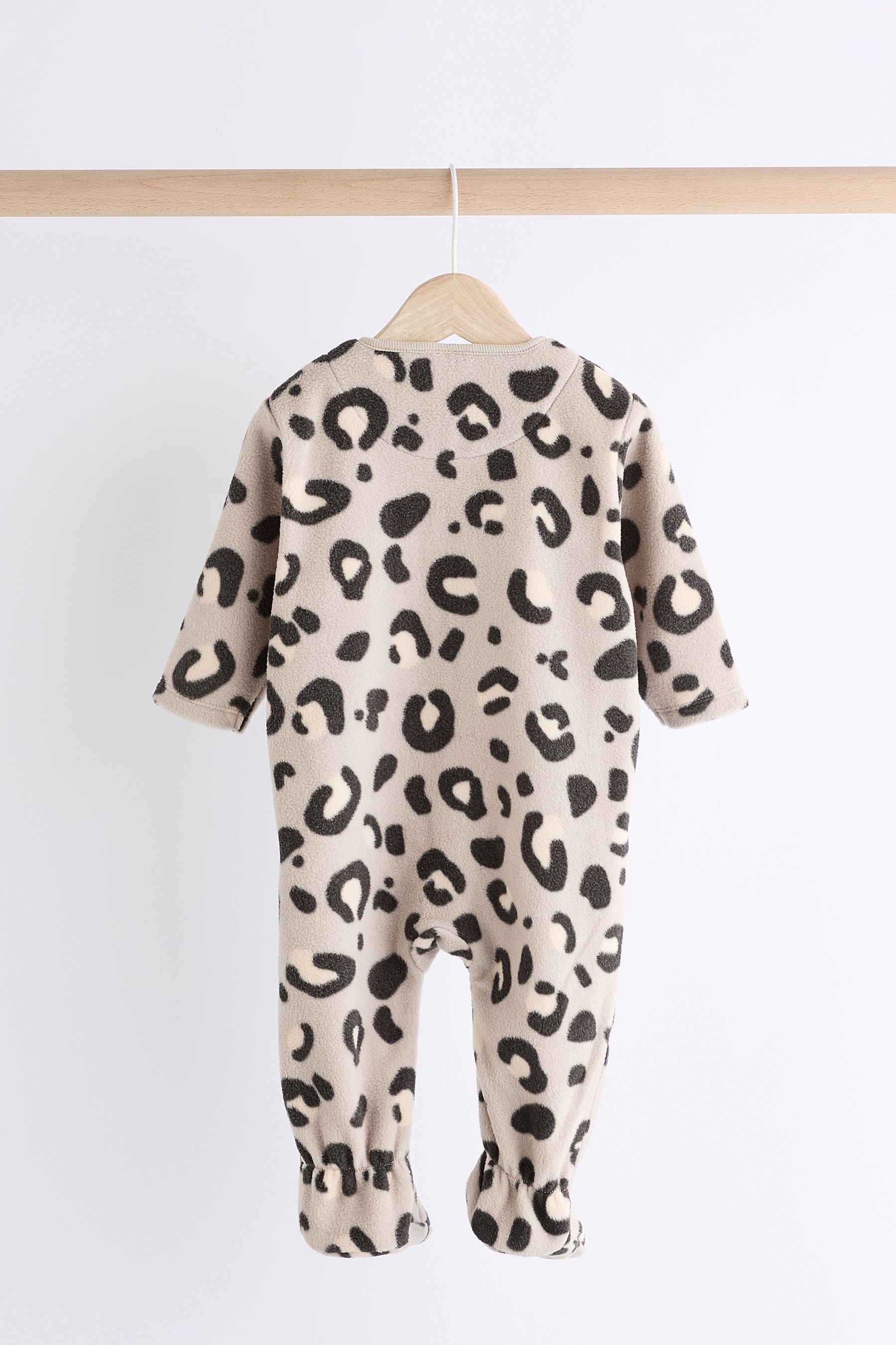 Neutral Animal Baby Microfleece Zip Sleepsuits 2 Pack