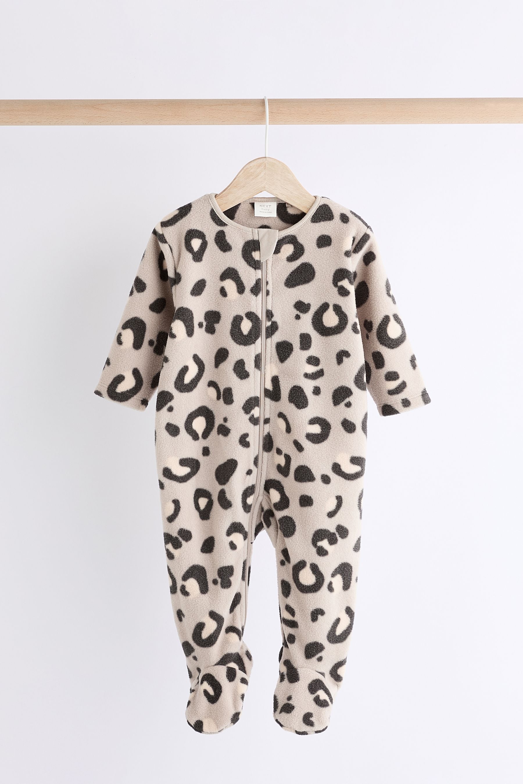 Neutral Animal Baby Microfleece Zip Sleepsuits 2 Pack