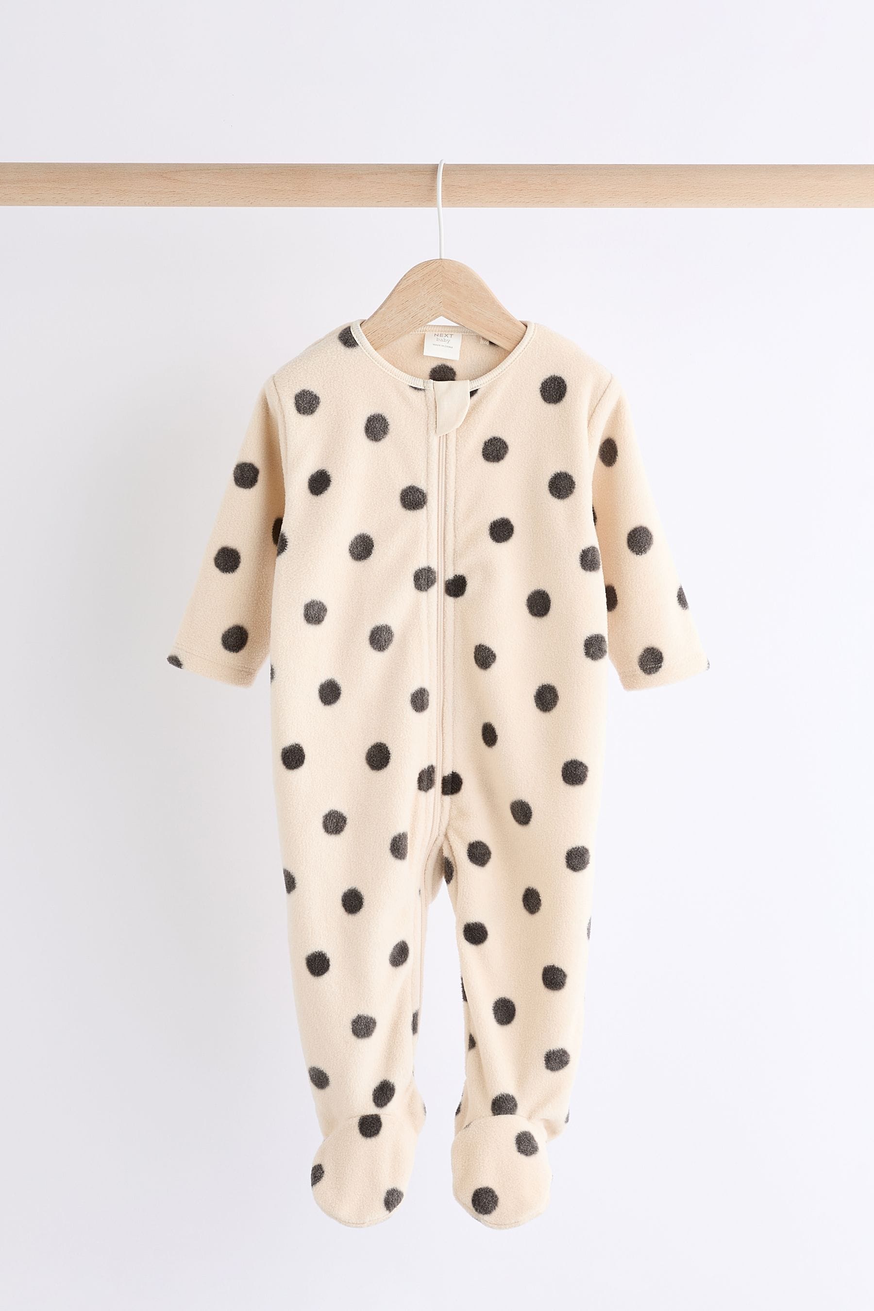 Neutral Animal Baby Microfleece Zip Sleepsuits 2 Pack