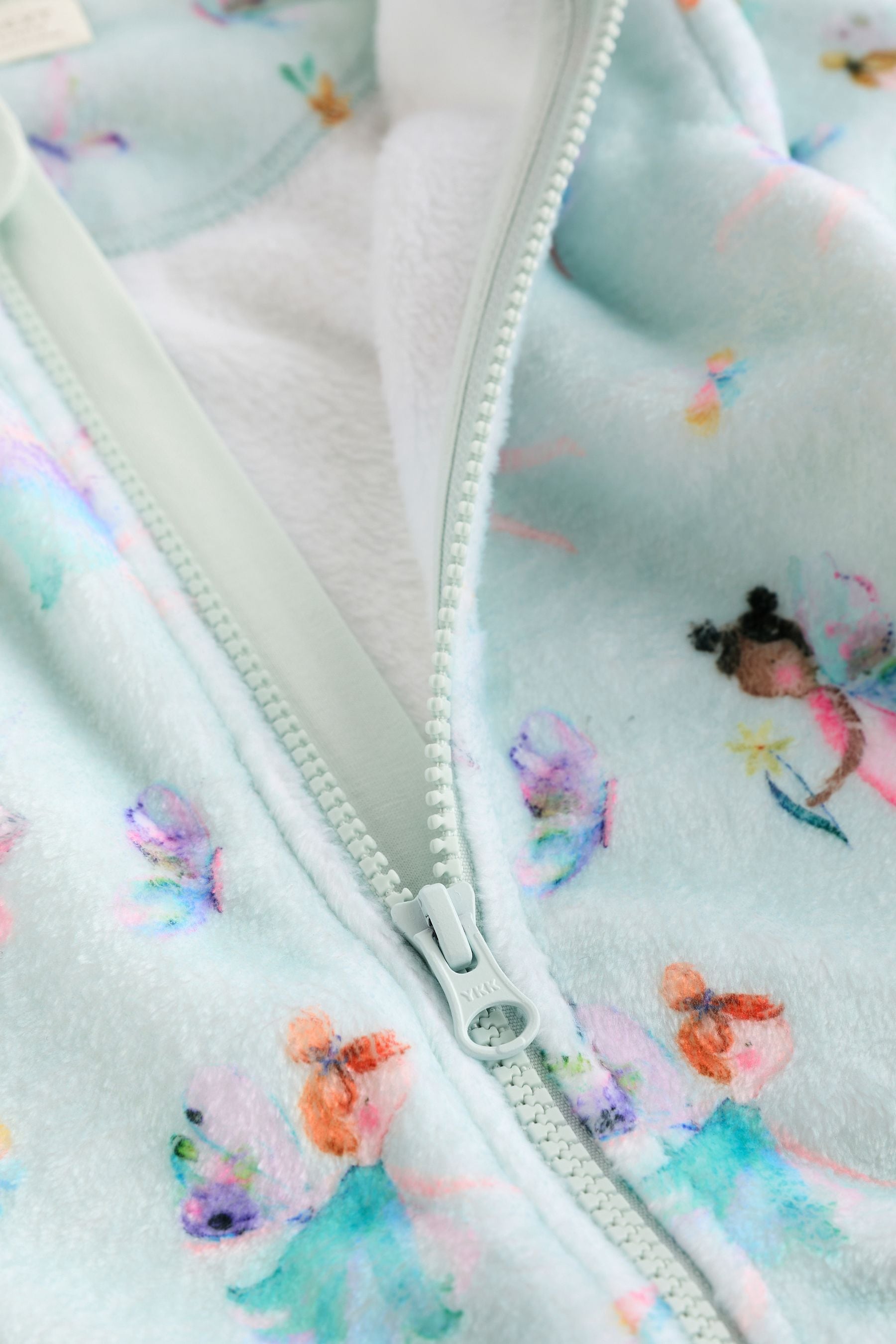 Mint Green Fairy Baby Zip Fleece Sleepsuit