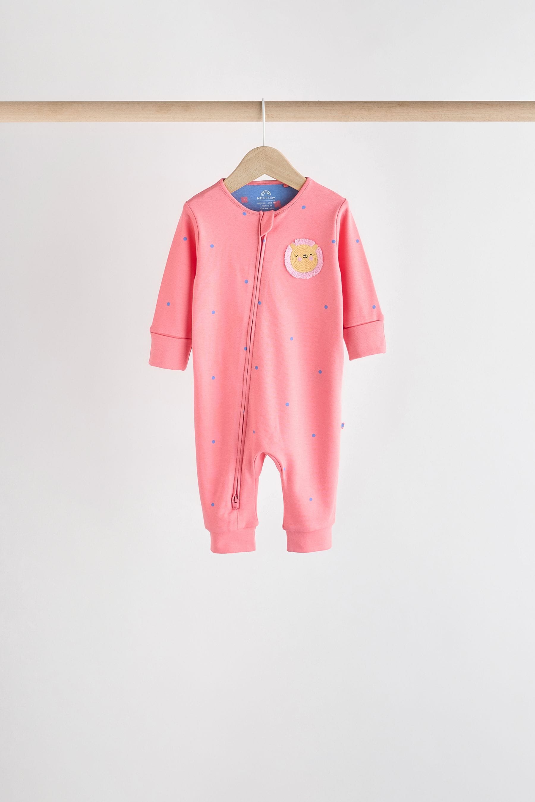 Multi Baby Footless Two Way Zipped Sleepsuits 5 Pack (0mths-3yrs)