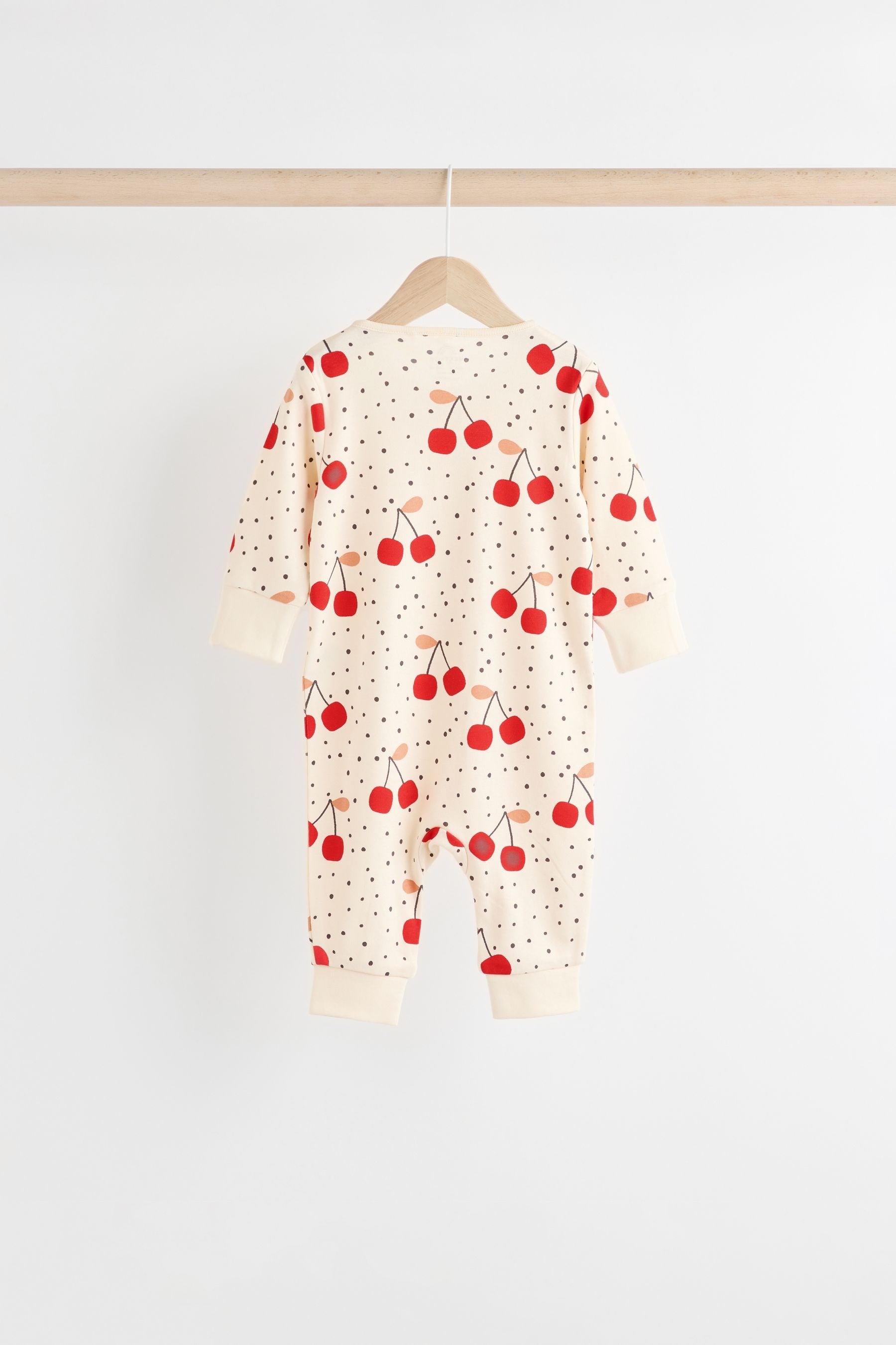 Red Cherry 4 Pack Two Way Zip Baby Sleepsuit (0mths-3yrs)