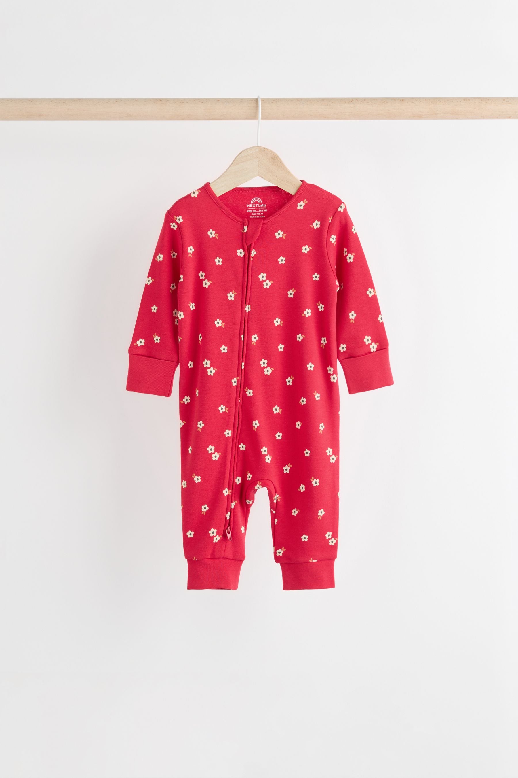 Red Cherry 4 Pack Two Way Zip Baby Sleepsuit (0mths-3yrs)