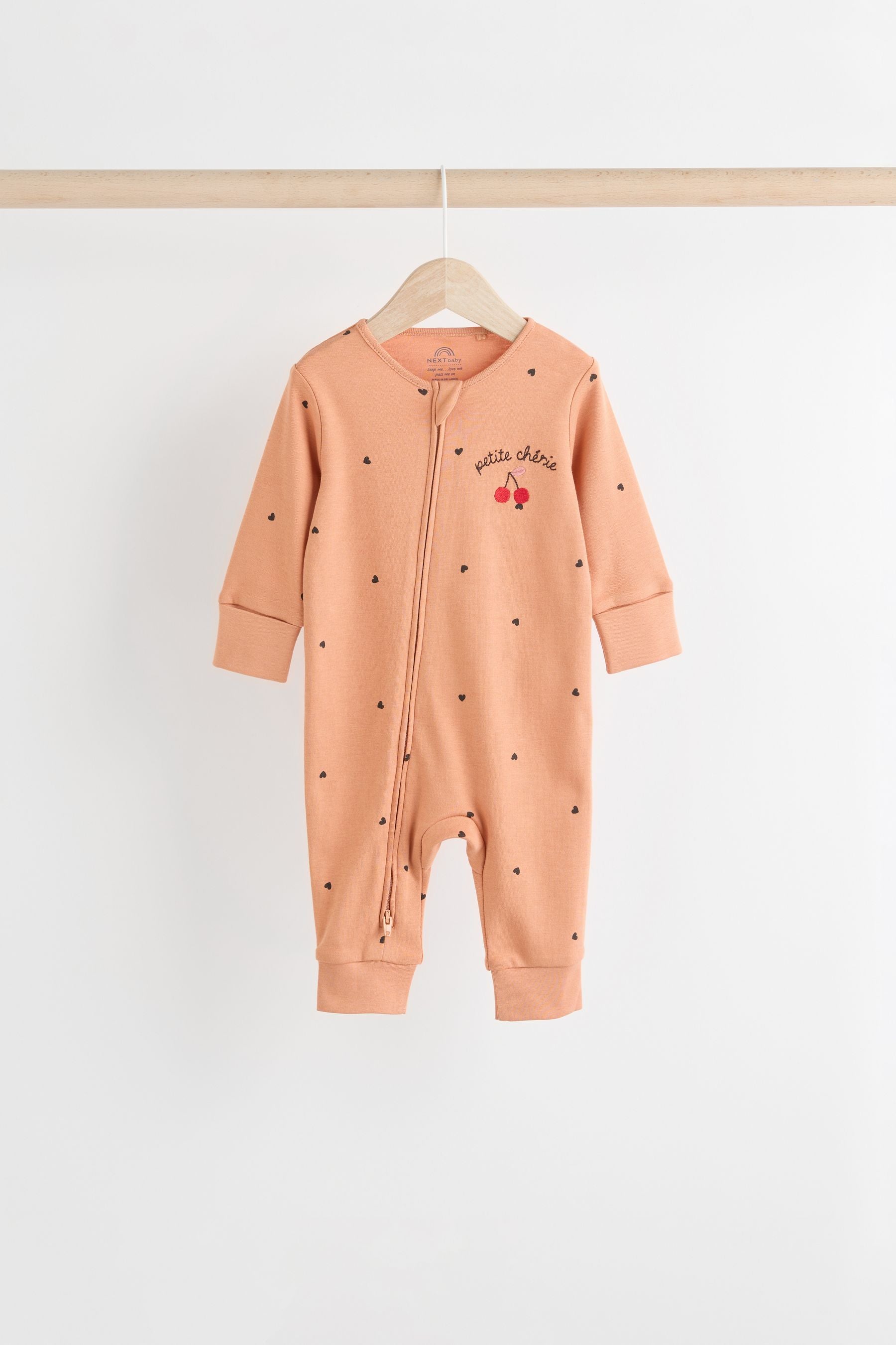 Red Cherry 4 Pack Two Way Zip Baby Sleepsuit (0mths-3yrs)