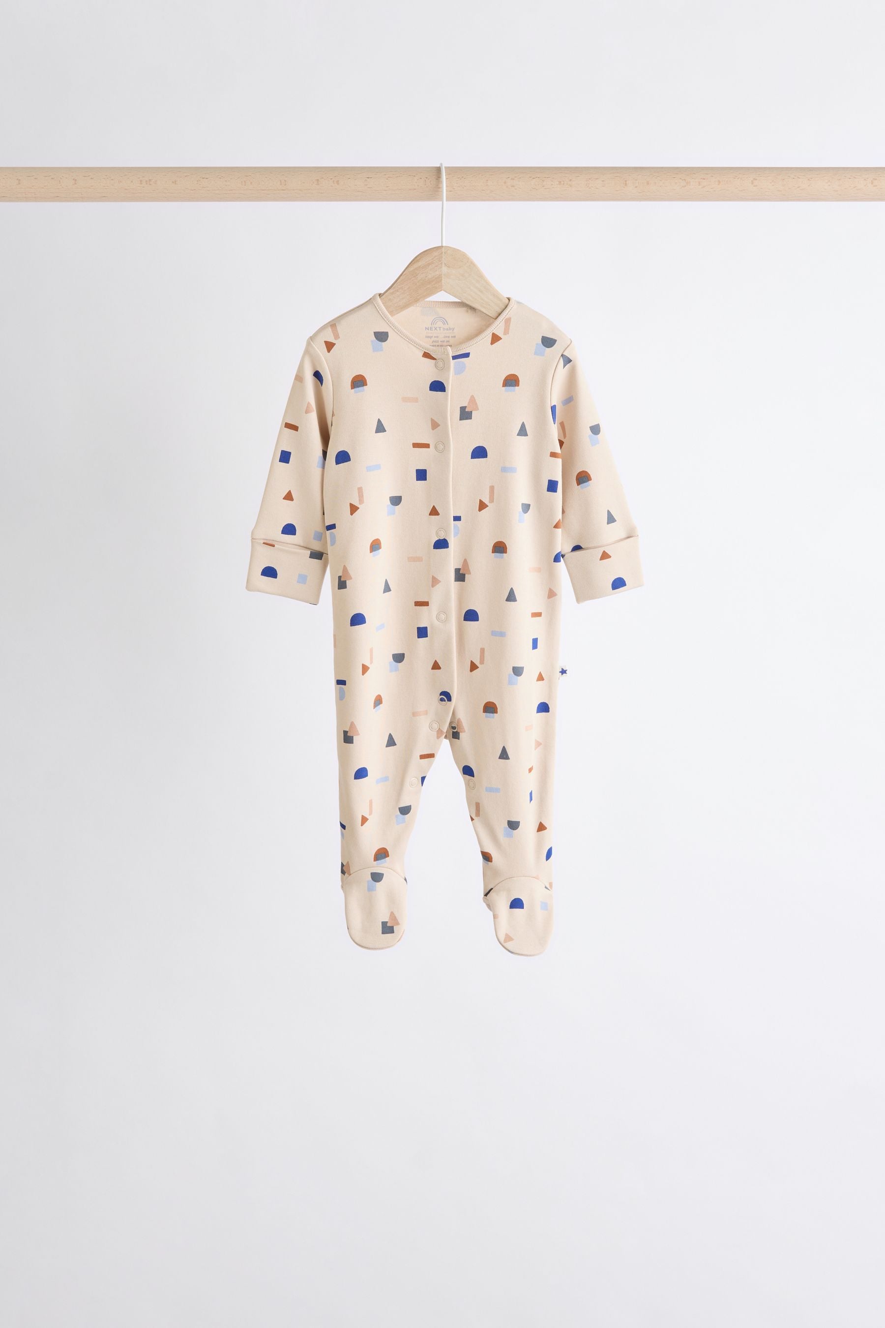 Blue Printed Baby Sleepsuits 7 Pack (0mths-2yrs)