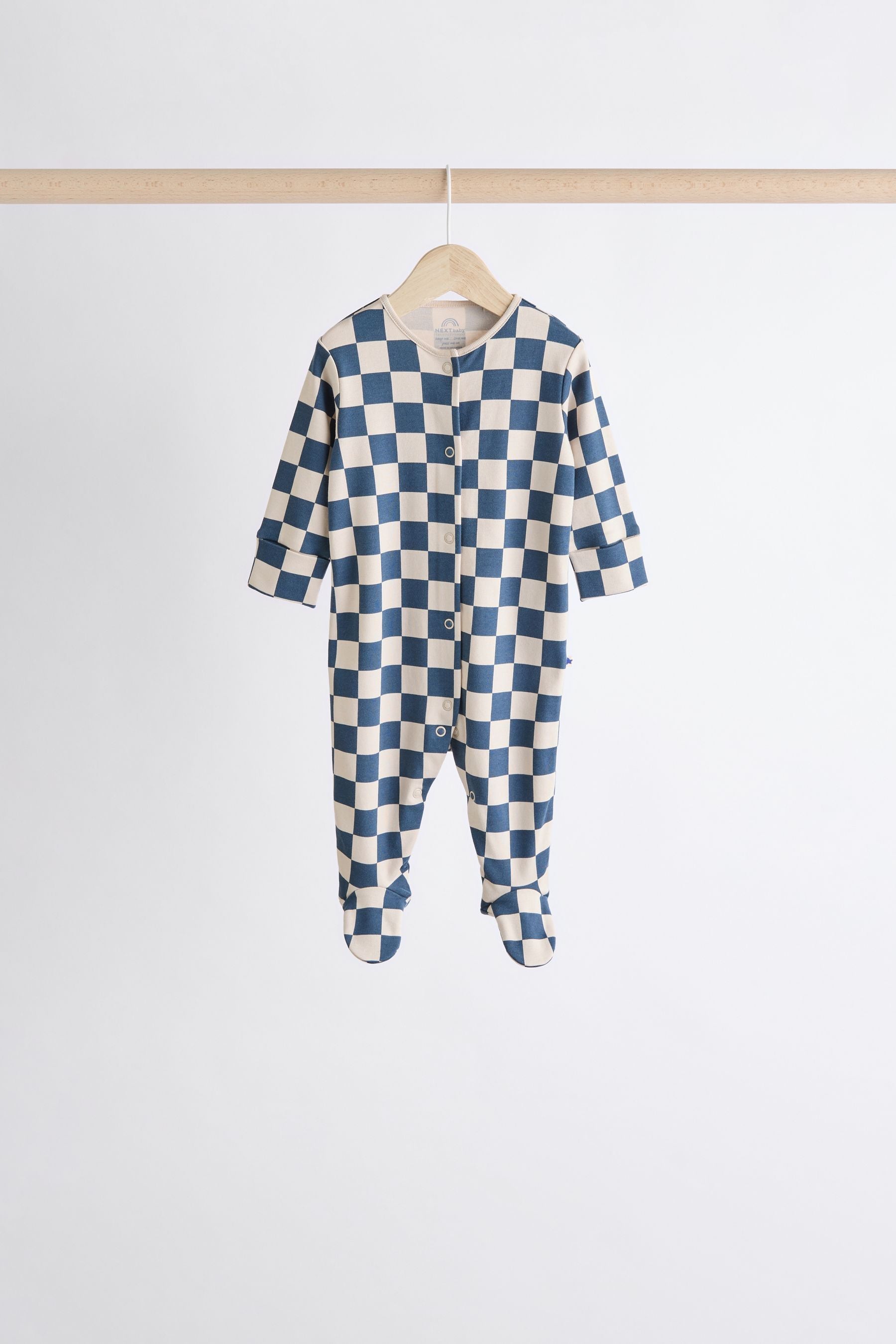 Blue Printed Baby Sleepsuits 7 Pack (0mths-2yrs)