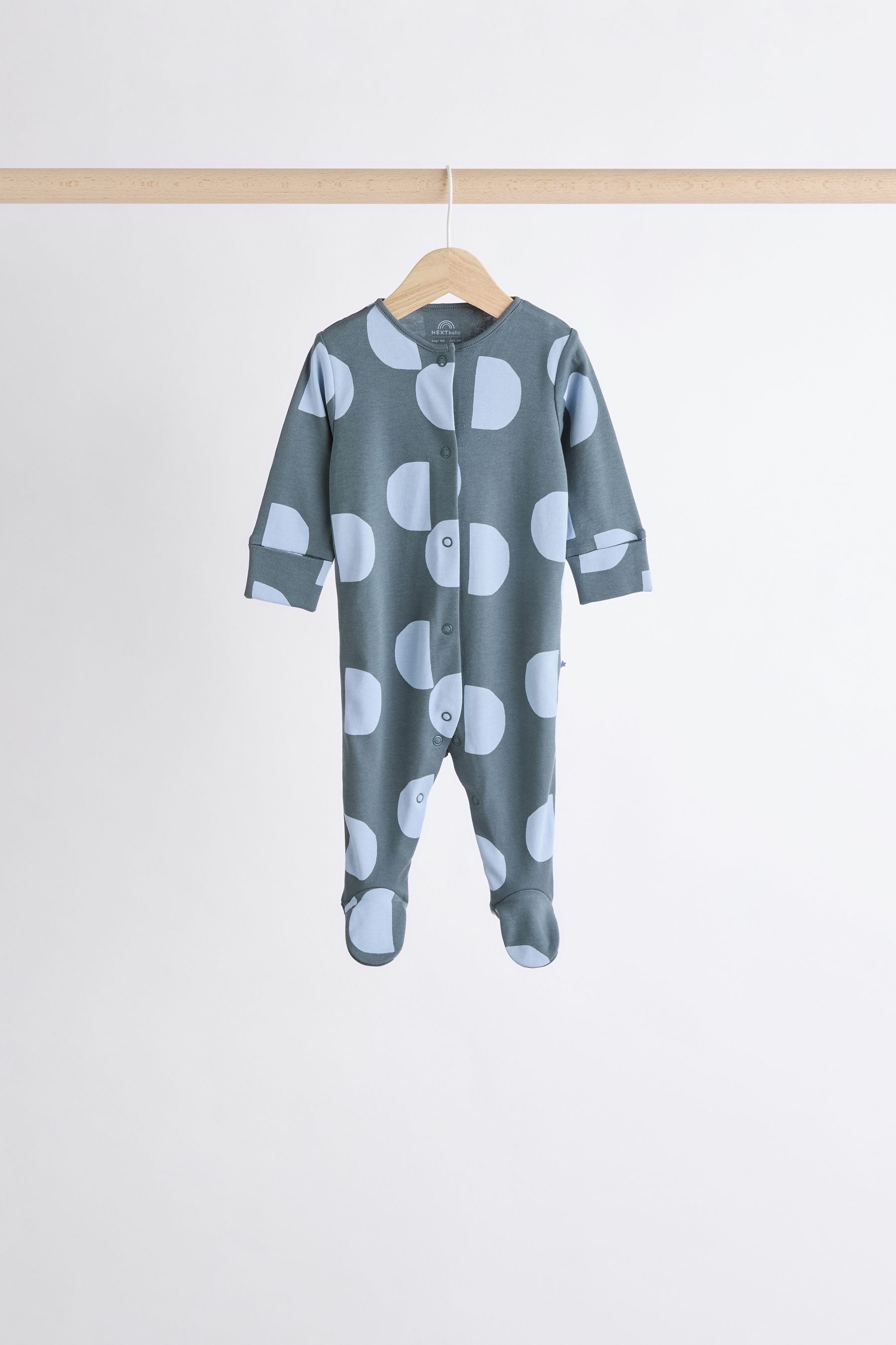 Blue Printed Baby Sleepsuits 7 Pack (0mths-2yrs)