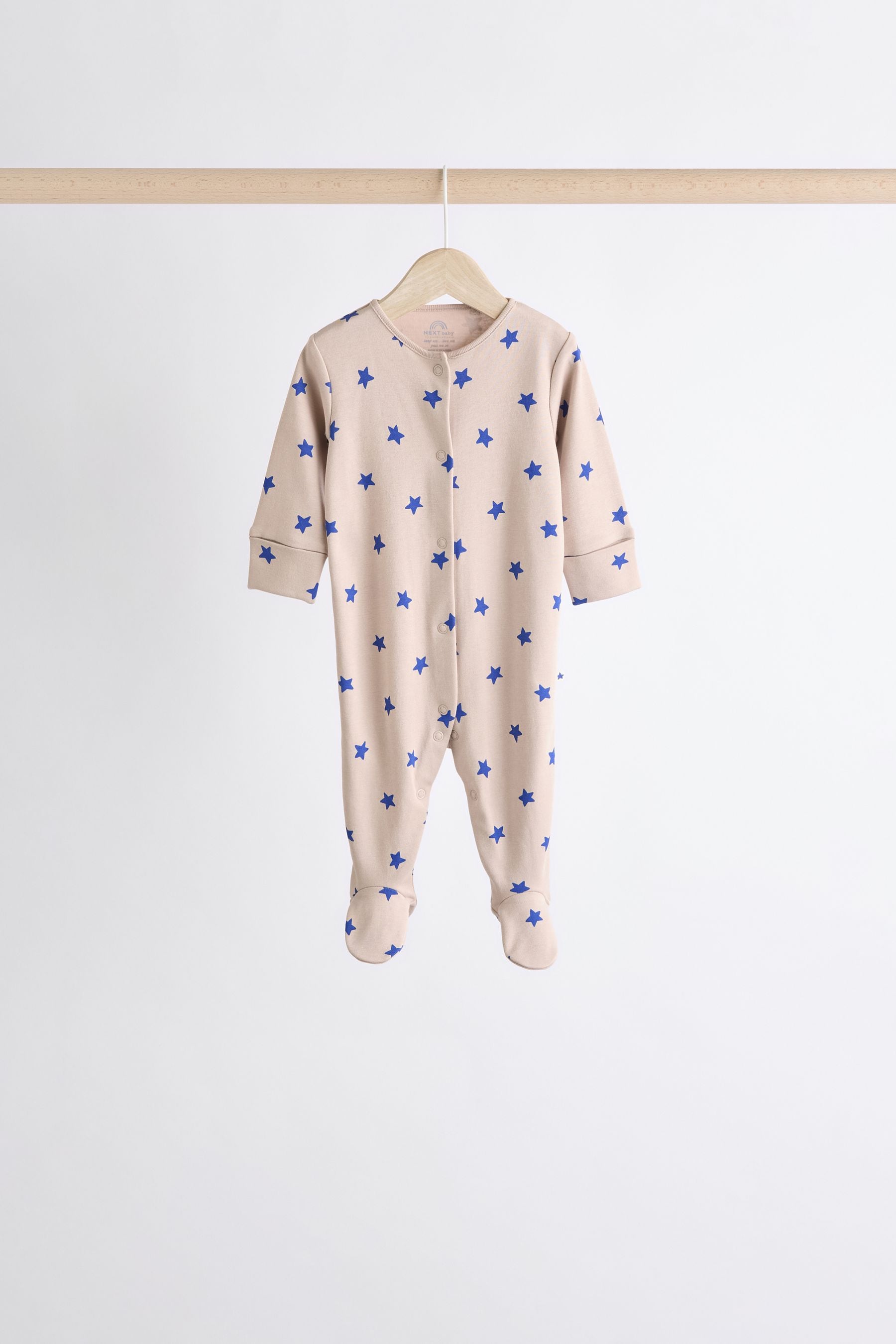 Blue Printed Baby Sleepsuits 7 Pack (0mths-2yrs)