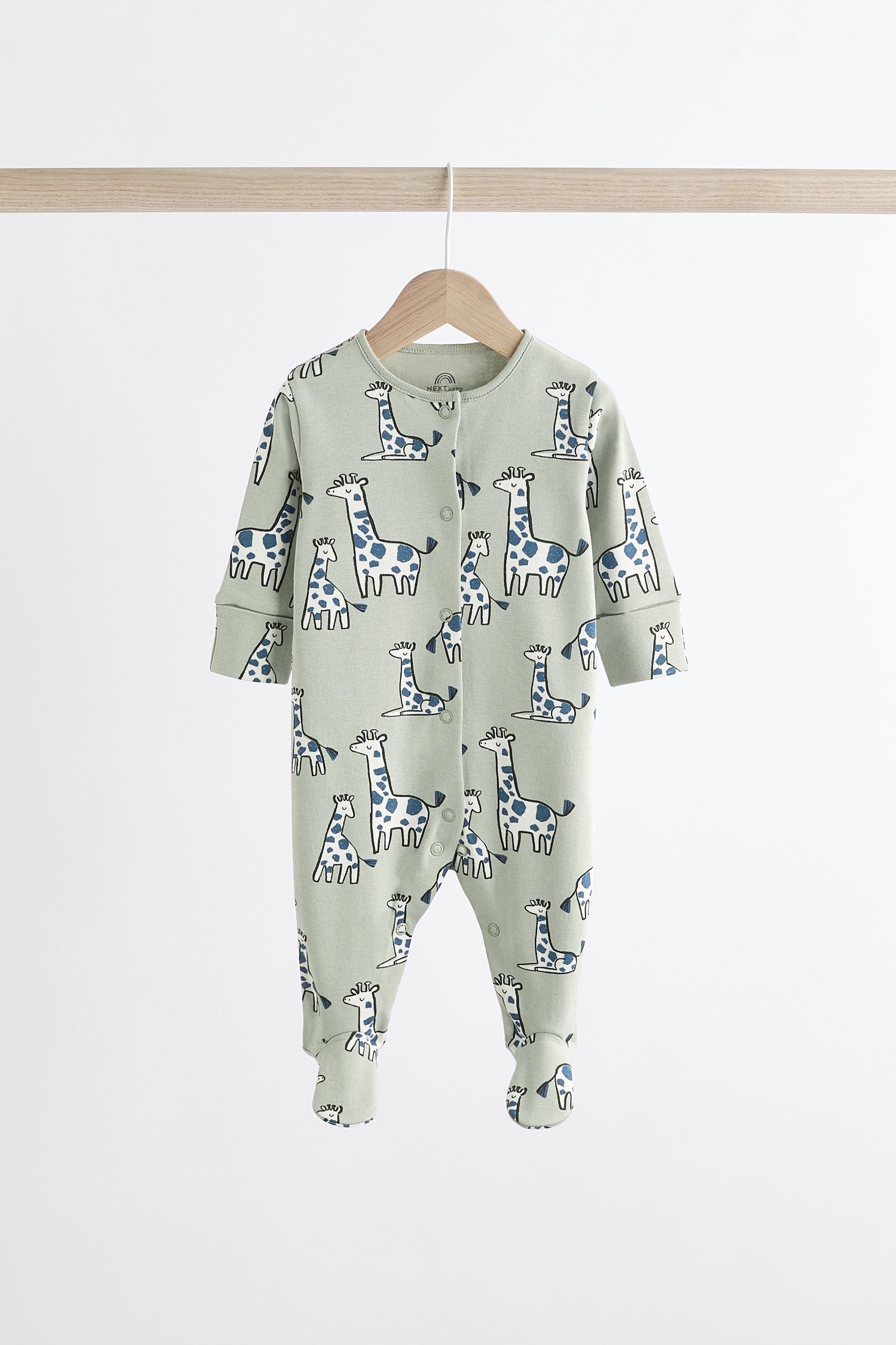 Neutral Animal Baby 100% Cotton Sleepsuits 3 Pack (0mths-3yrs)