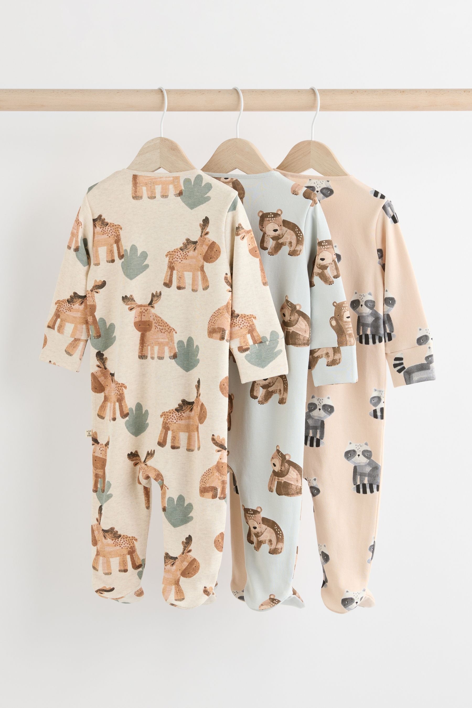 Neutral Baby Sleepsuits 3 Pack (0mths-2yrs)