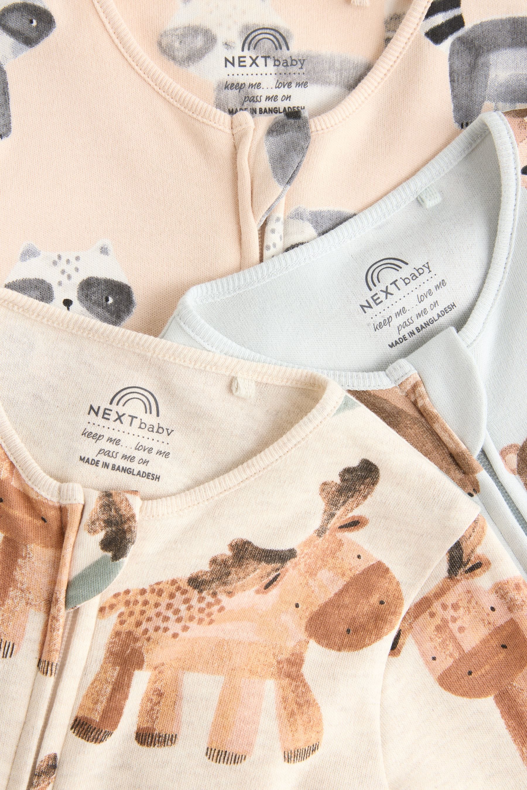 Neutral Baby Sleepsuits 3 Pack (0mths-2yrs)