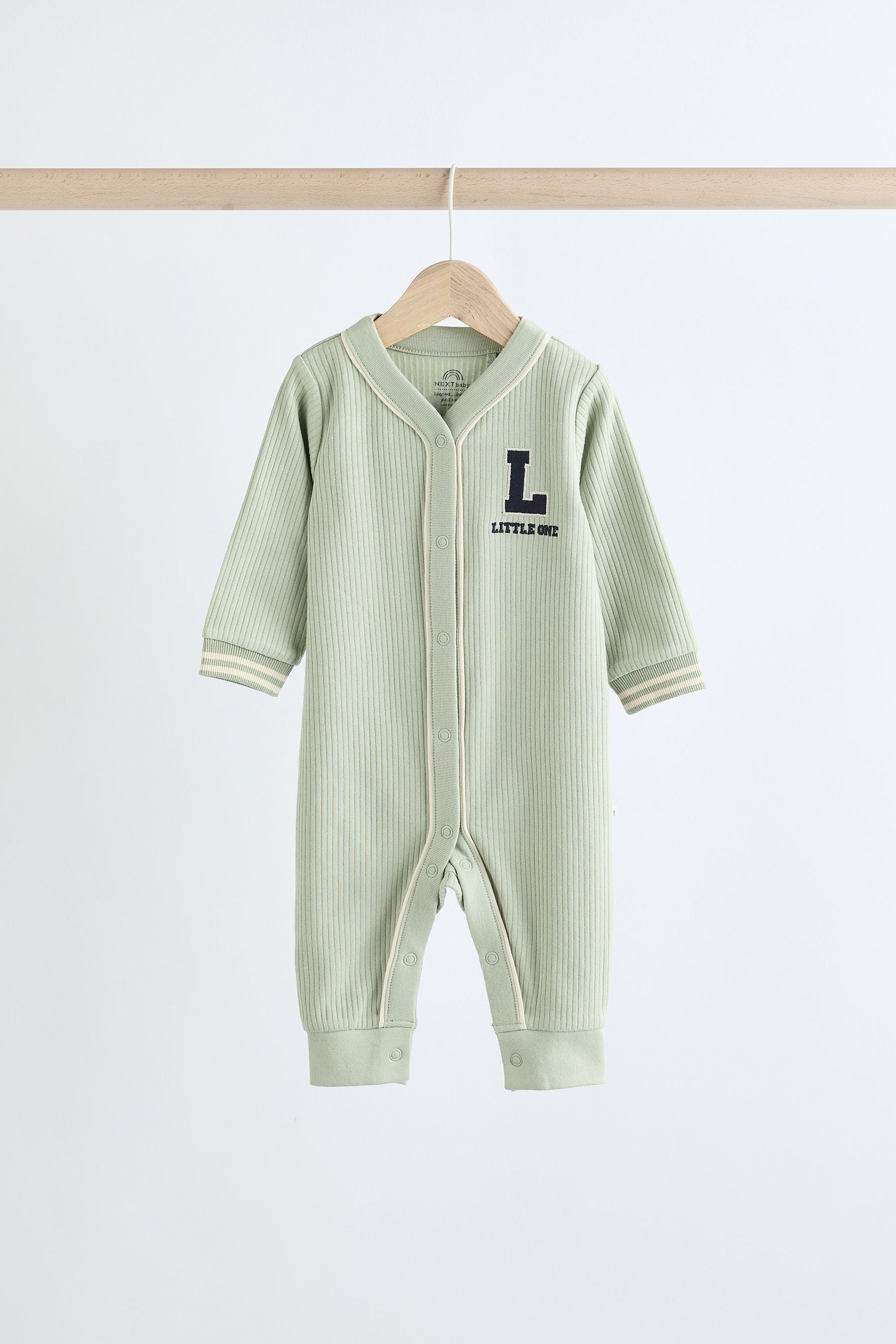 Green/Navy 3 Pack Baby Footless Sleepsuit (0mths-3yrs)