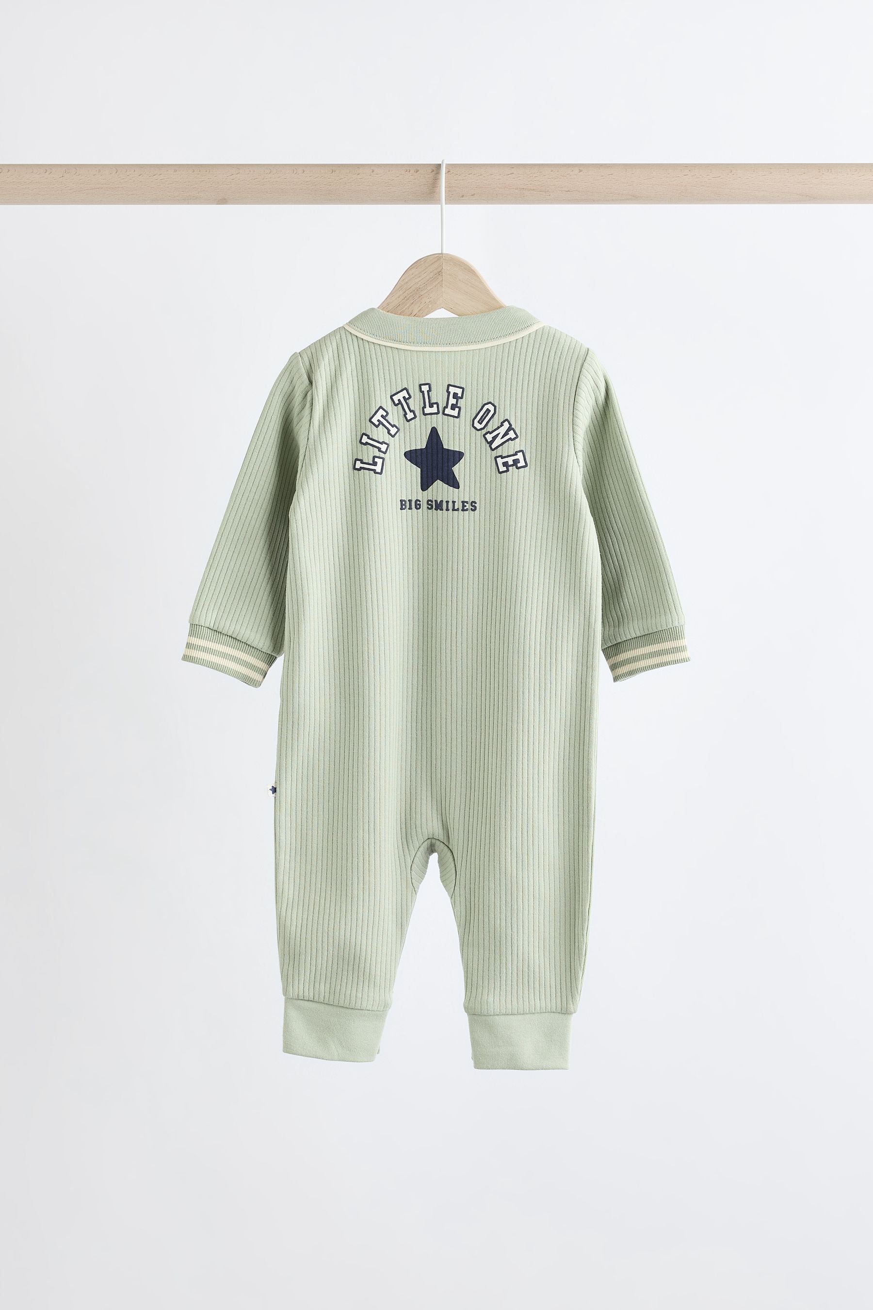 Green/Navy 3 Pack Baby Footless Sleepsuit (0mths-3yrs)