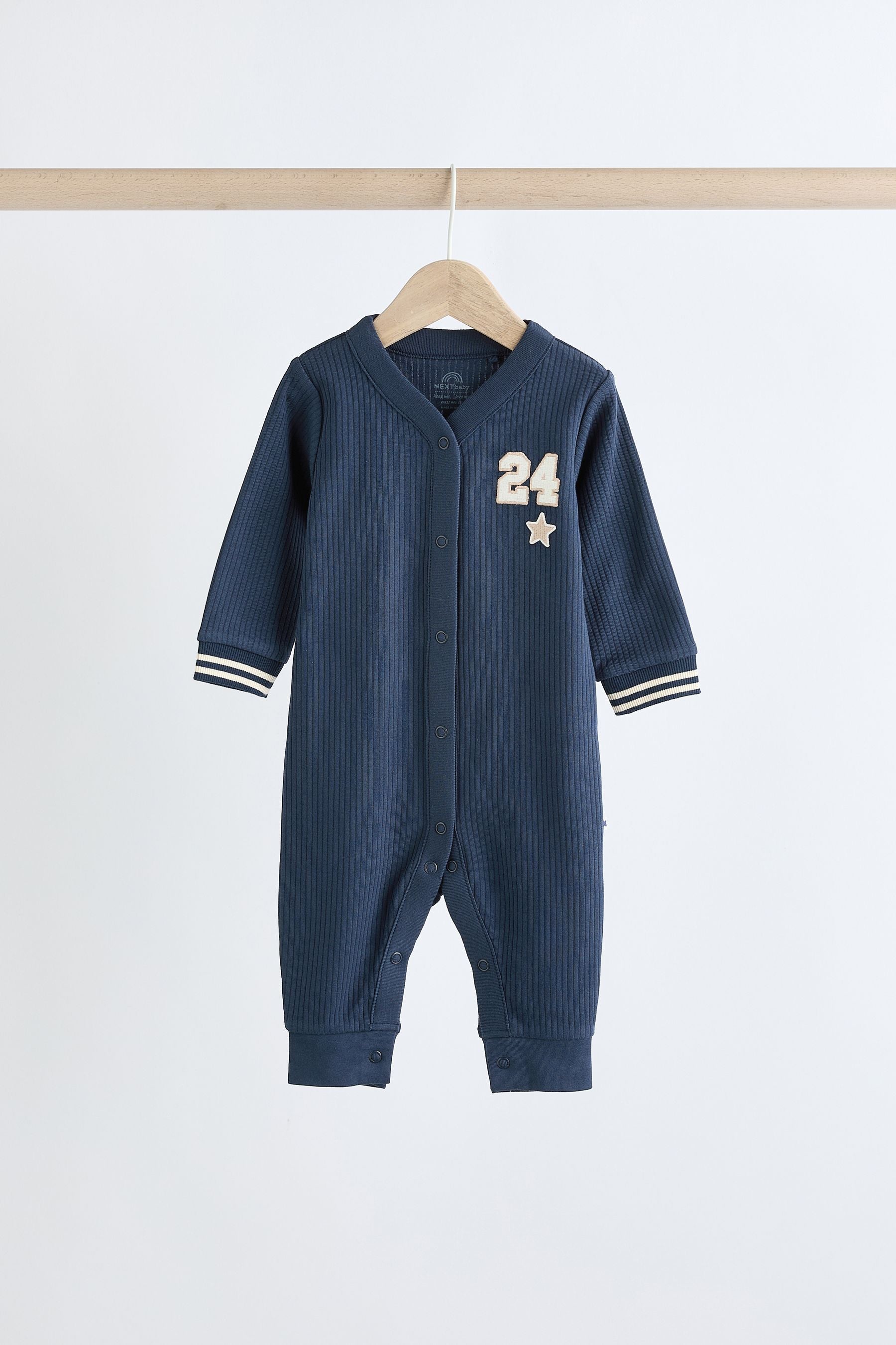 Green/Navy 3 Pack Baby Footless Sleepsuit (0mths-3yrs)