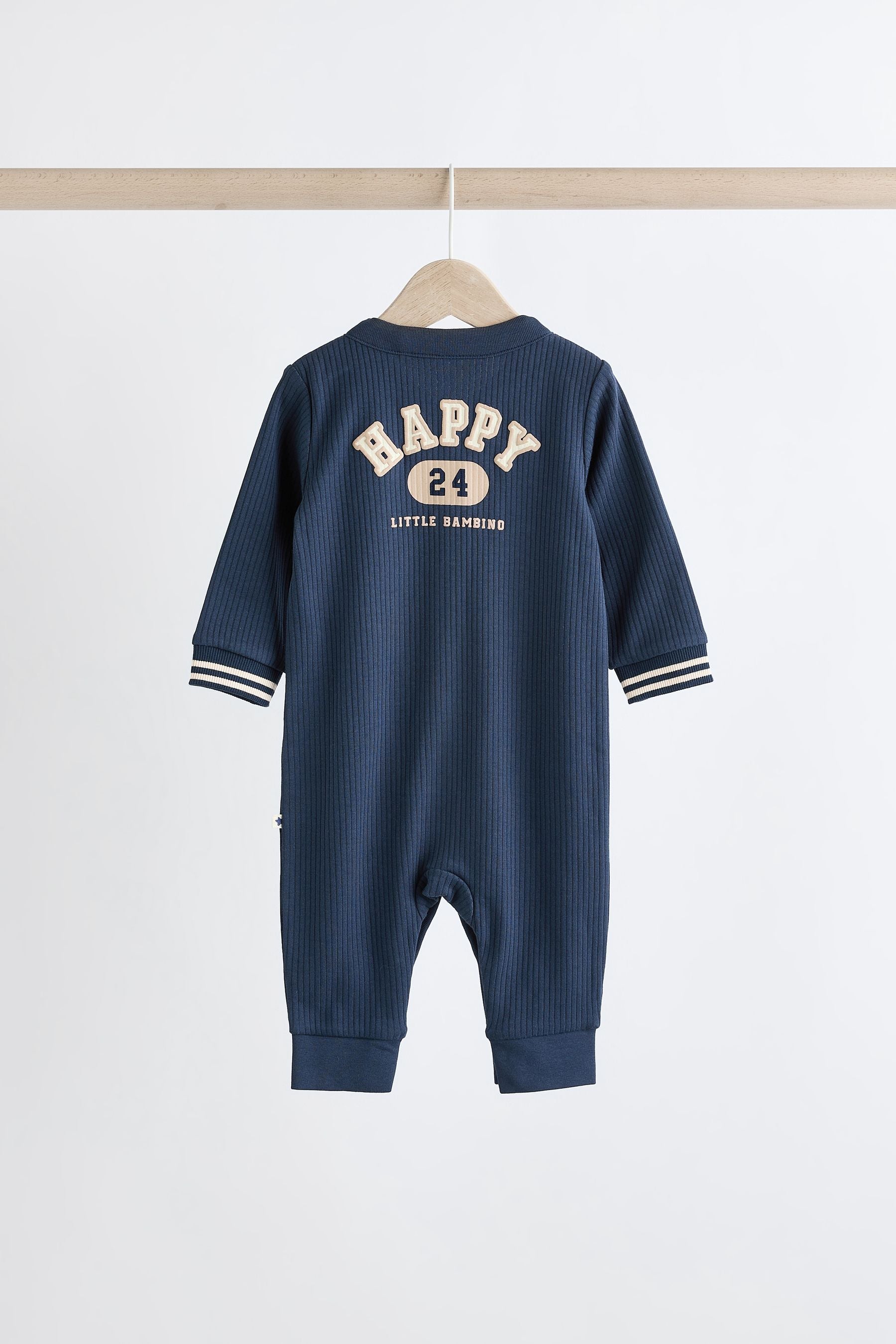 Green/Navy 3 Pack Baby Footless Sleepsuit (0mths-3yrs)