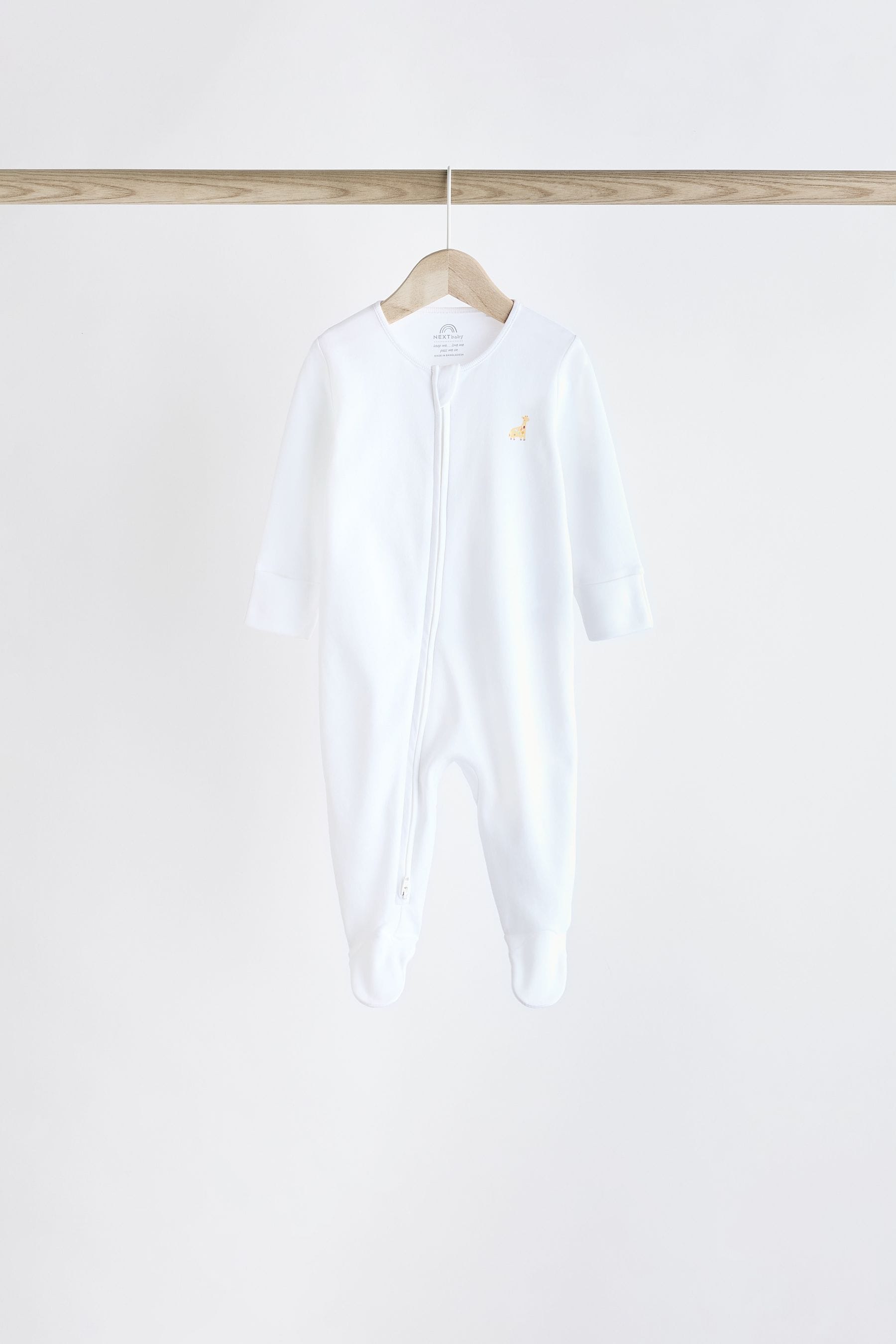 White Bright Character 7 Pack Baby Sleepsuits (0-2yrs)