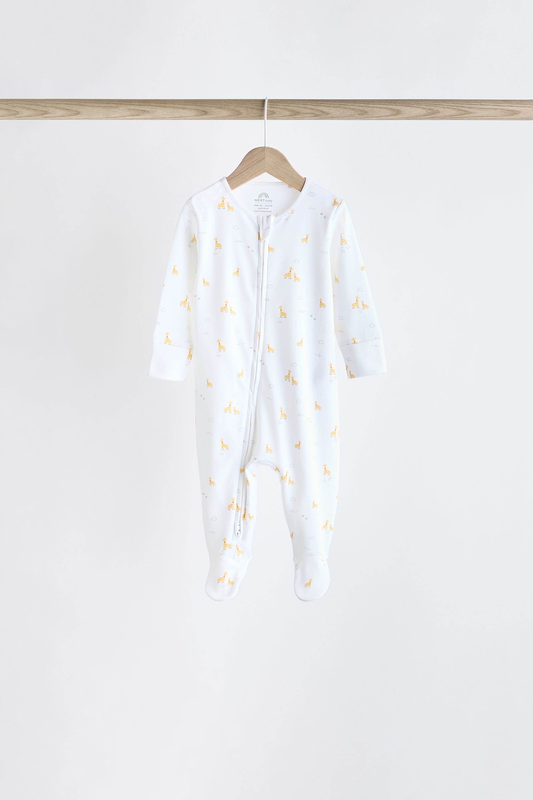 White Bright Character 7 Pack Baby Sleepsuits (0-2yrs)