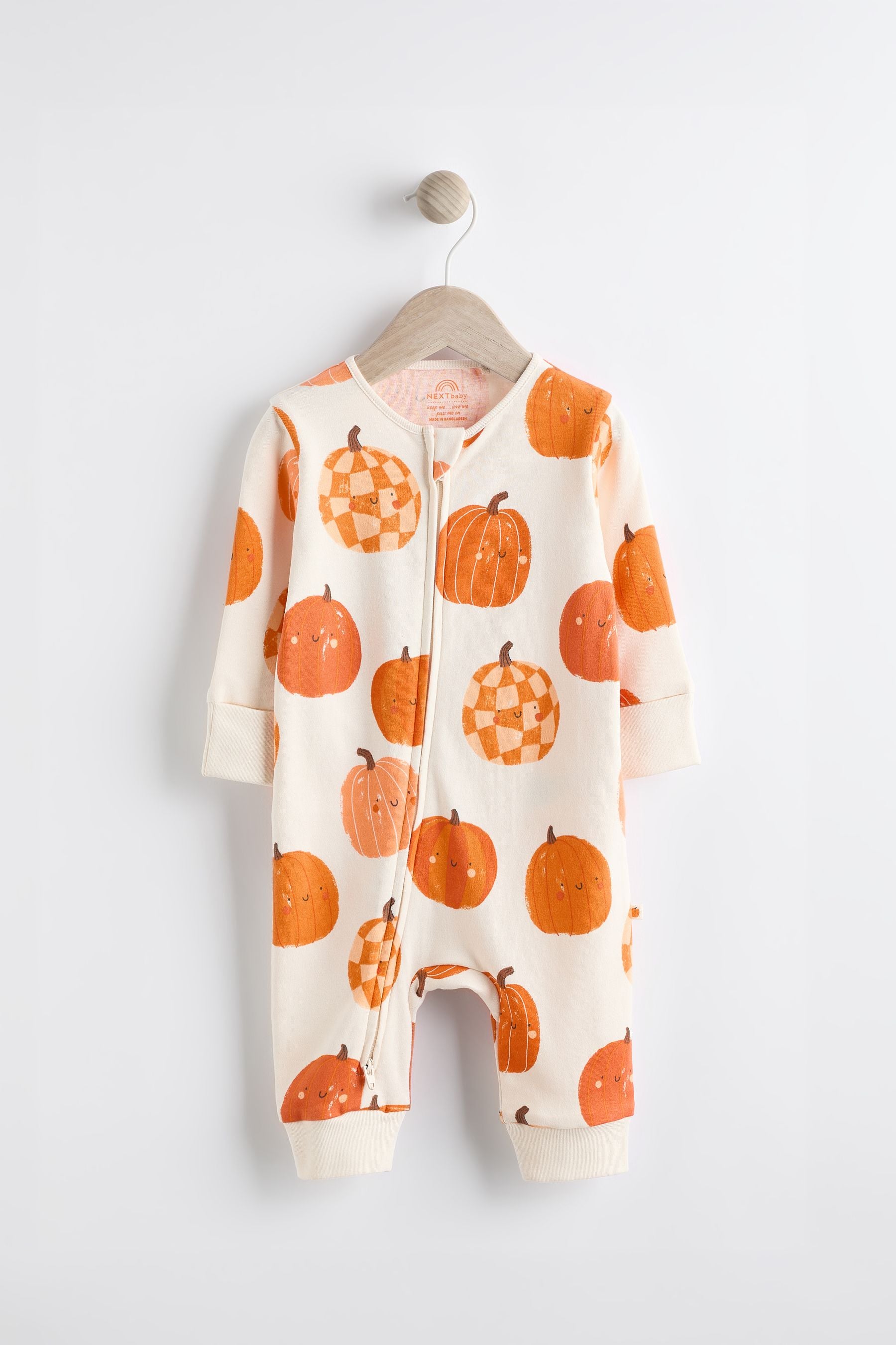 Orange Baby Pumpkin Two Way Zip Sleepsuit (0-3yrs)