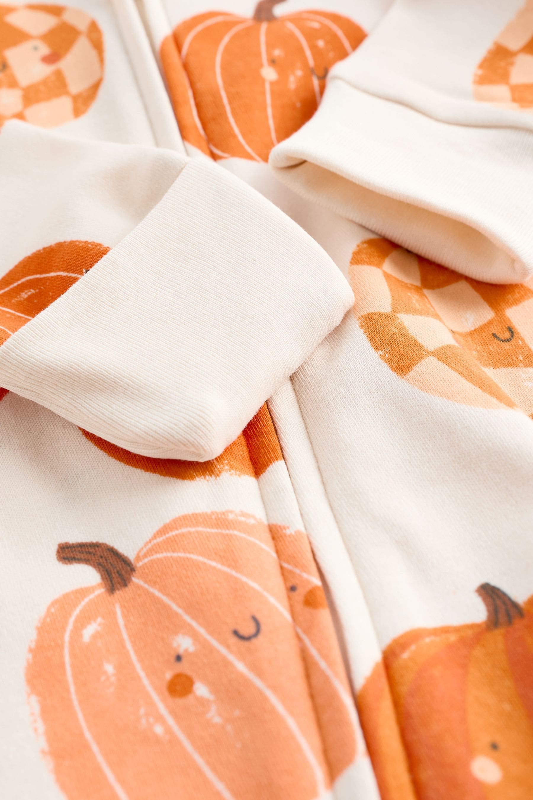 Orange Pumpkin Halloween 100% Cotton Baby Sleepsuit (0-3yrs)