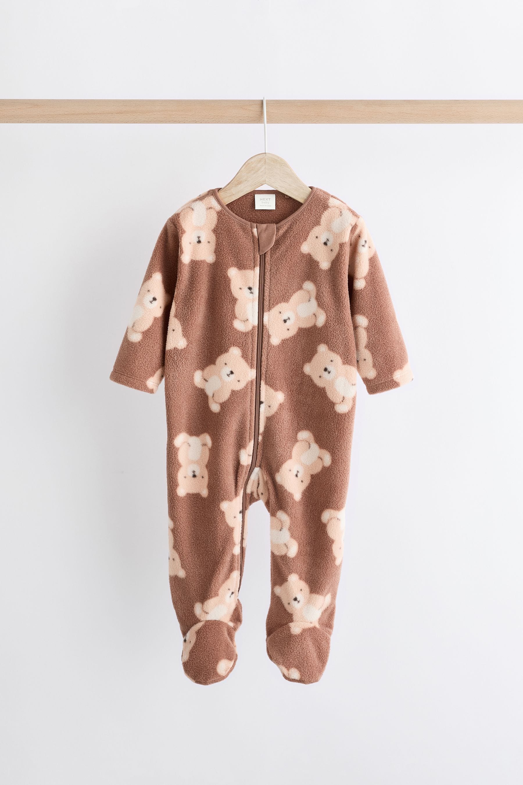 Neutral Baby Micro Fleece Sleepsuits 2 Pack