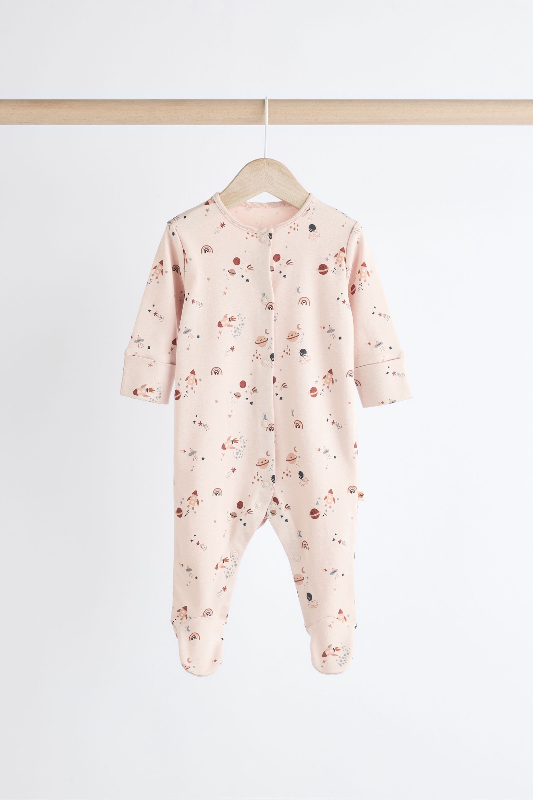 Neutral Space Baby Sleepsuits 4 Pack (0mths-2yrs)