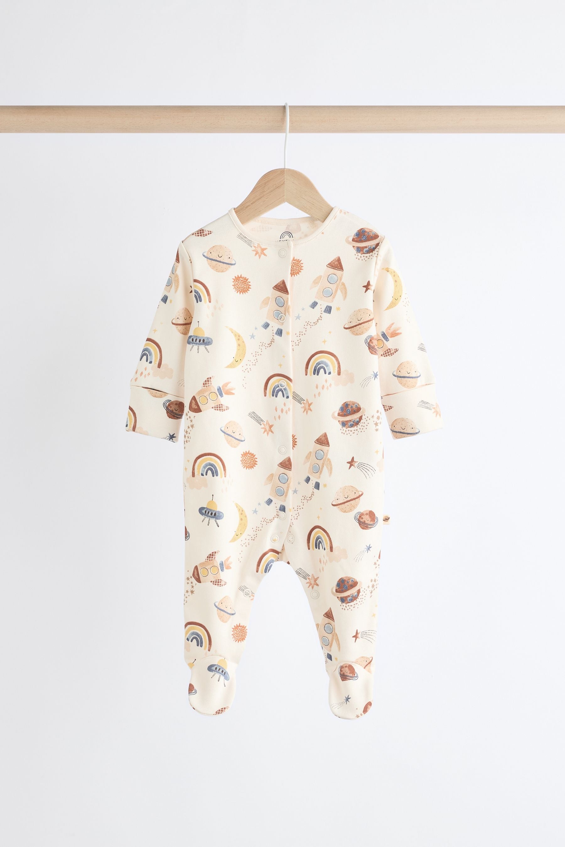 Neutral Space Baby Sleepsuits 4 Pack (0mths-2yrs)