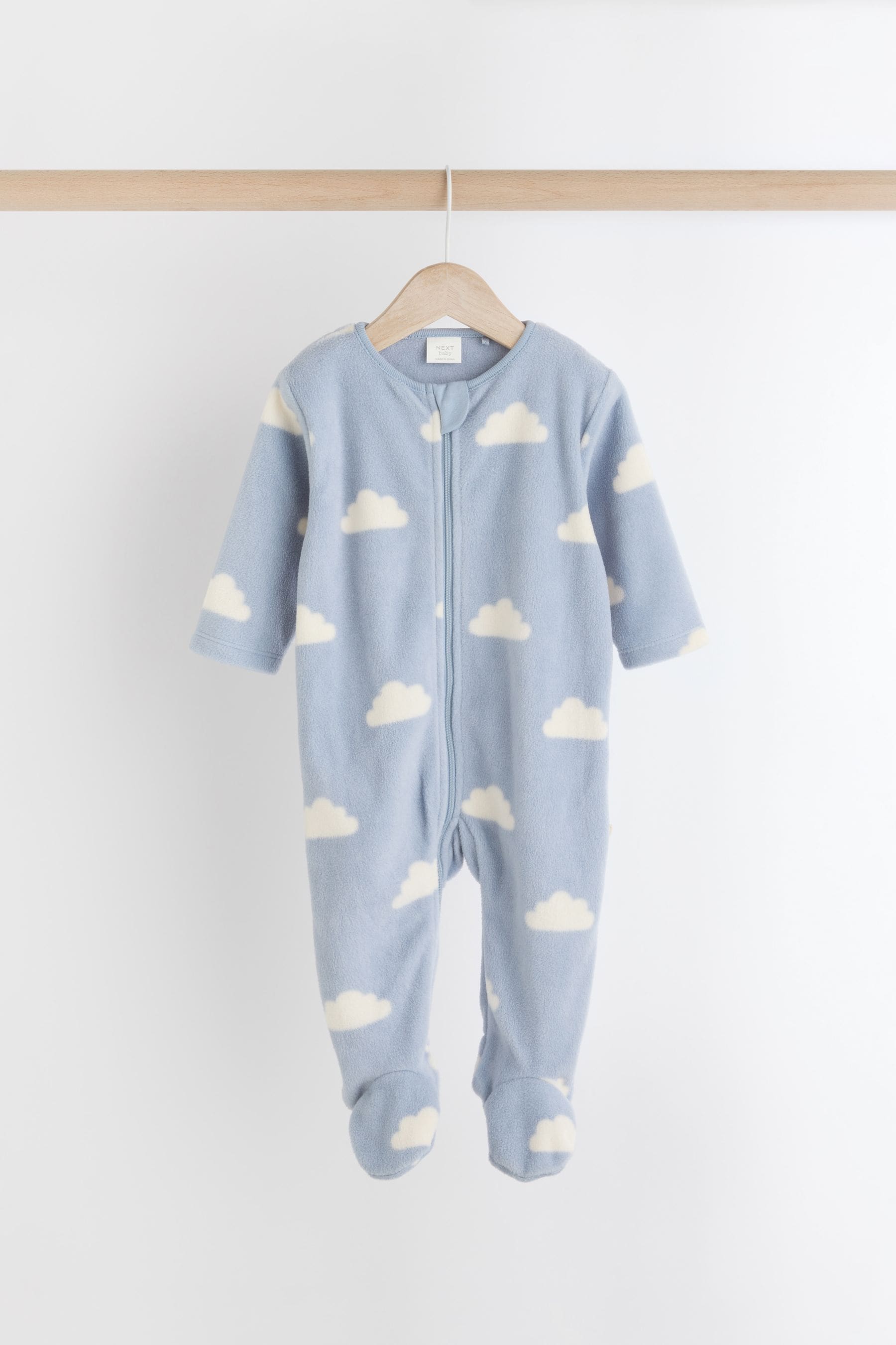 Blue Star/Cloud Fleece Sleepsuits 2 Pack