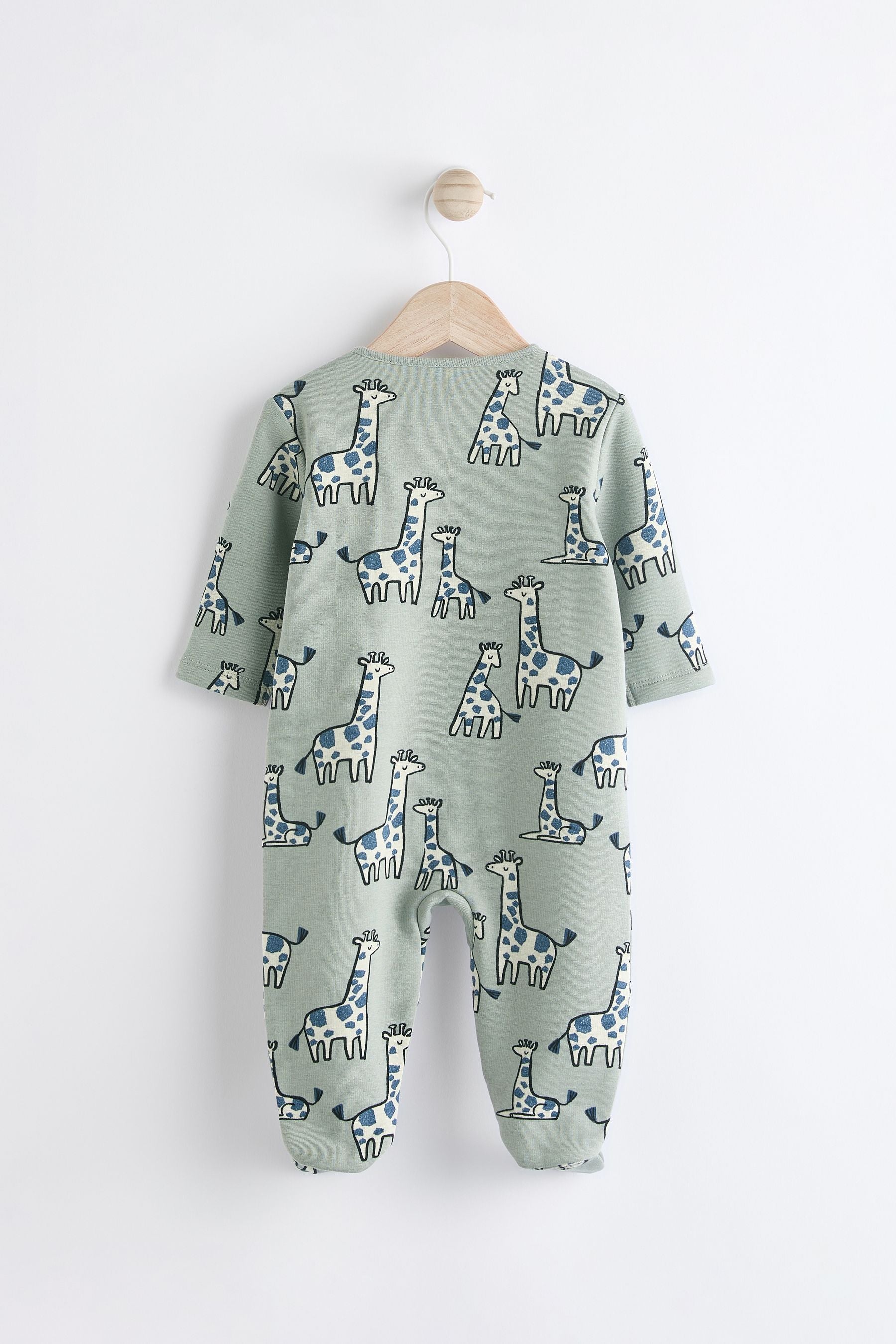 Green Giraffe Fleece Lined Sleepsuit