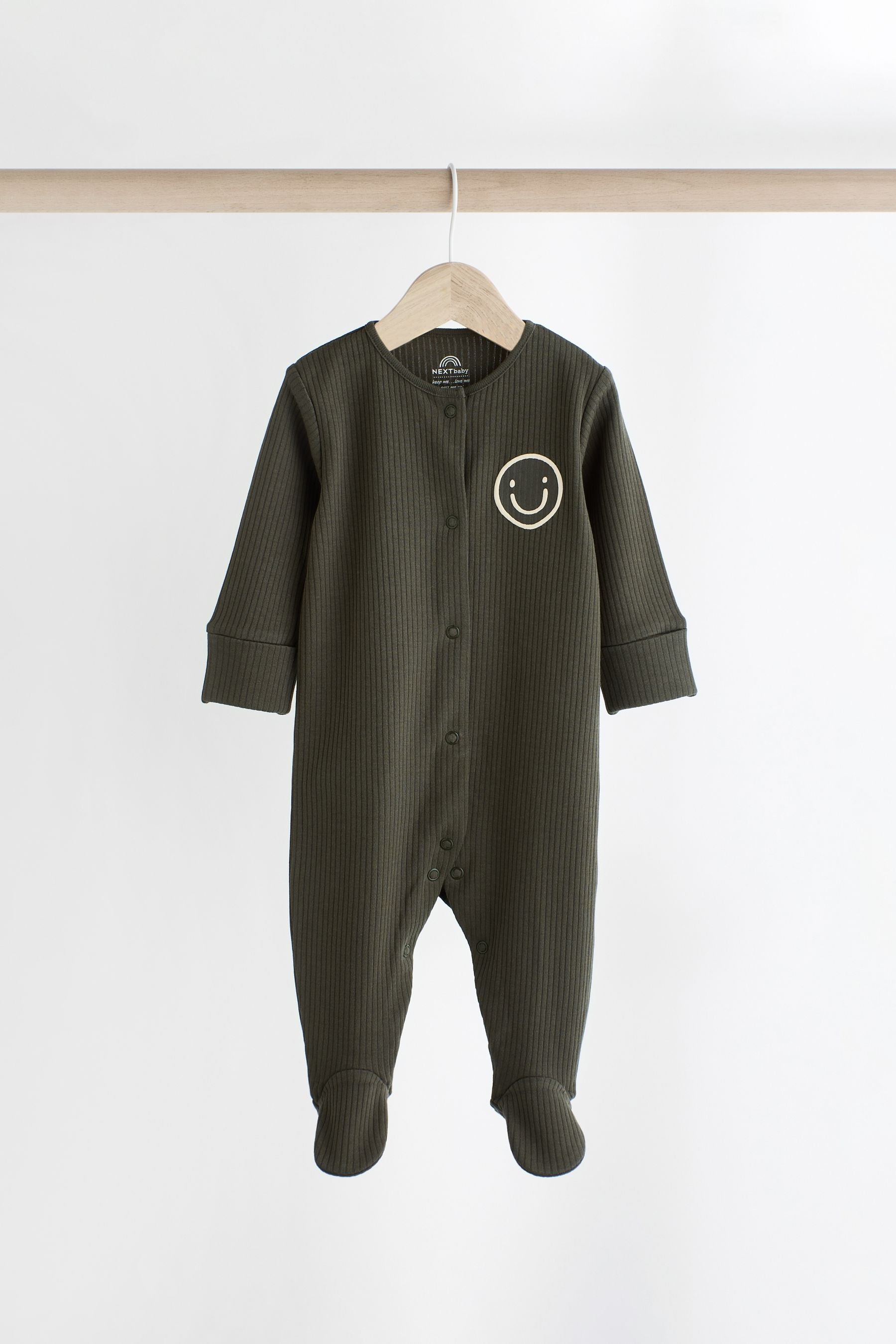 Black and Cream Baby Sleepsuit 3 Pack (0mths-2yrs)