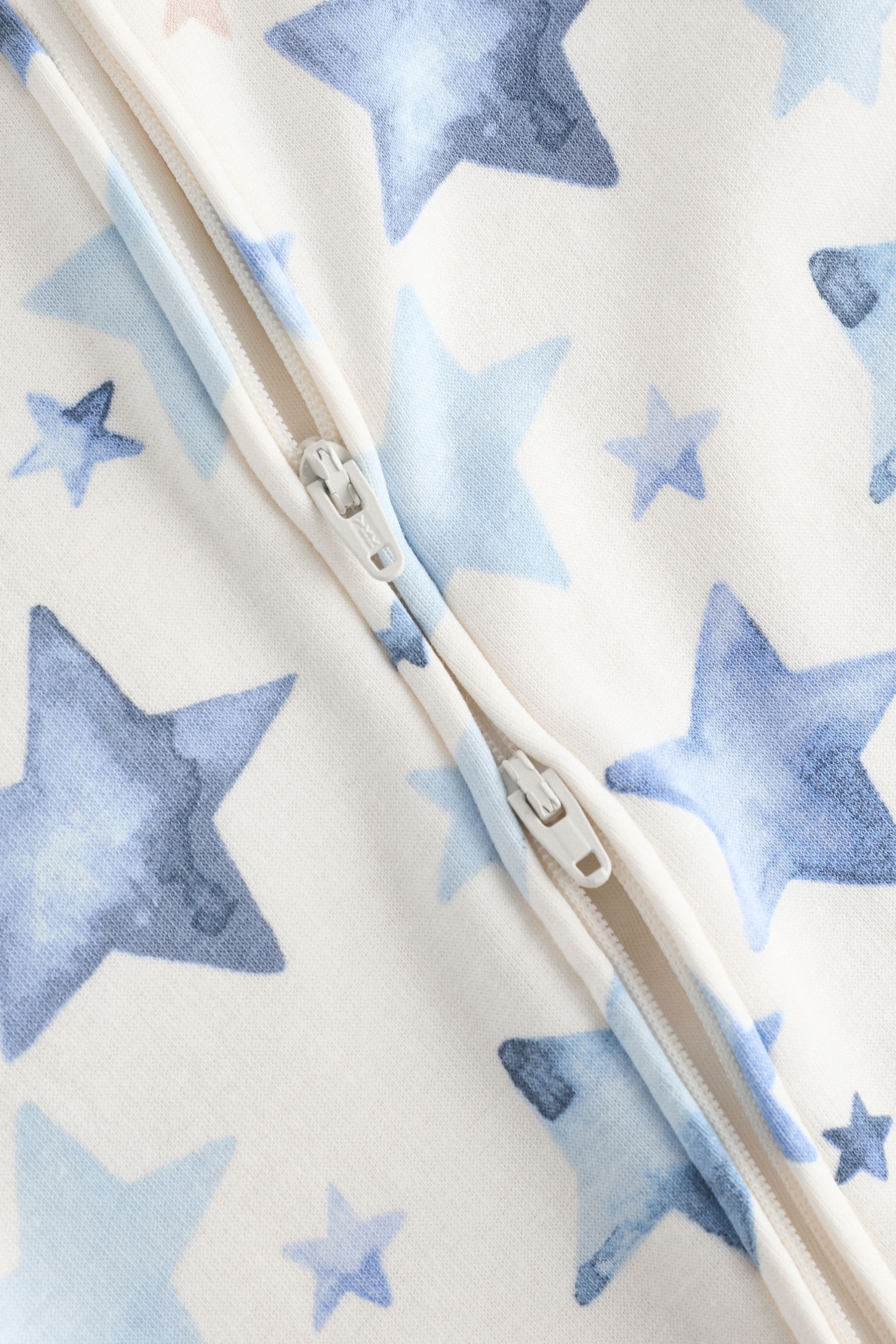 Blue/Cream Star Fleece Lined Sleepsuit