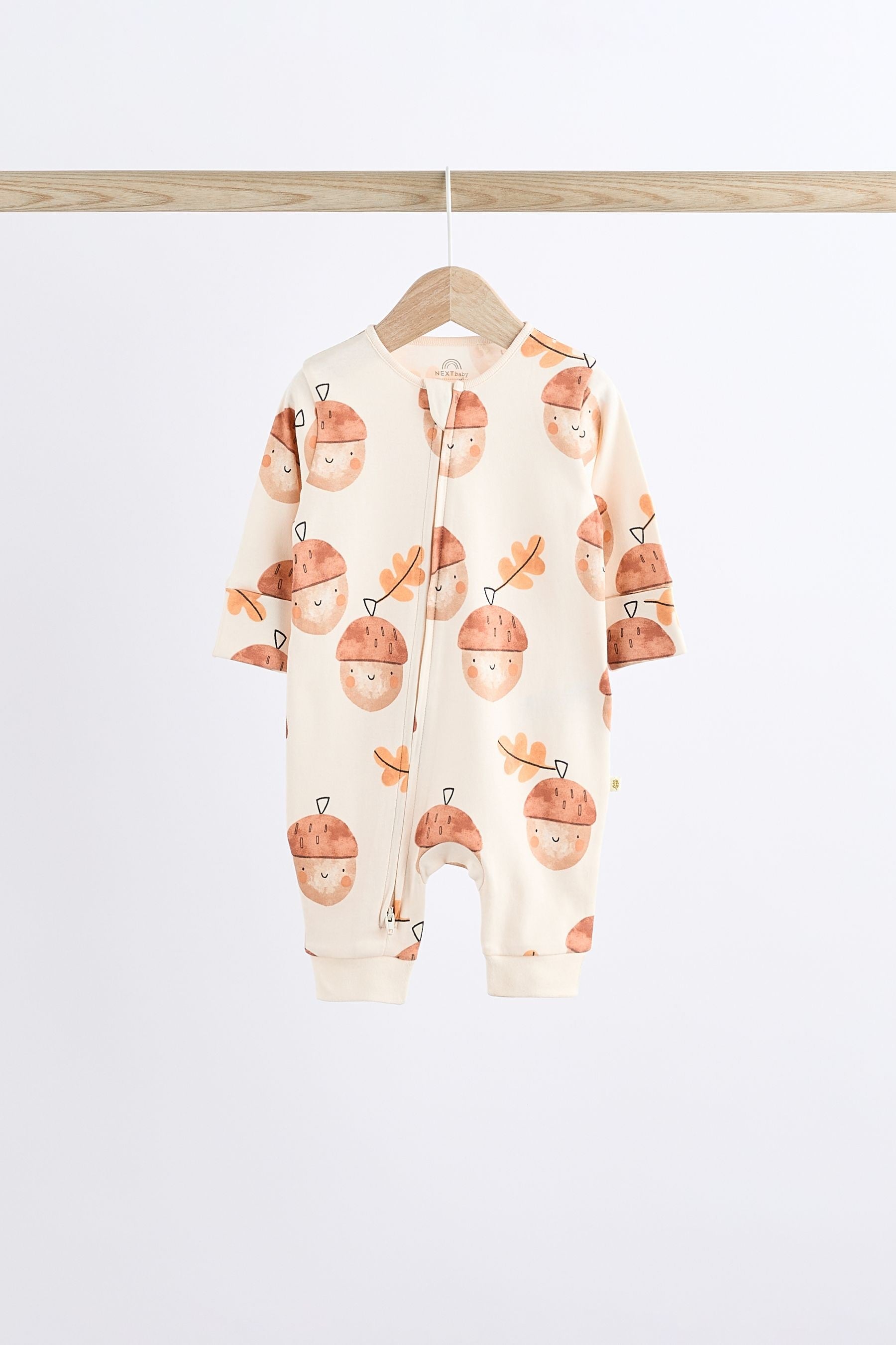 Cream Baby Halloween Two Way Zip 100% Cotton Sleepsuits 3 Pack (0mths-3yrs)