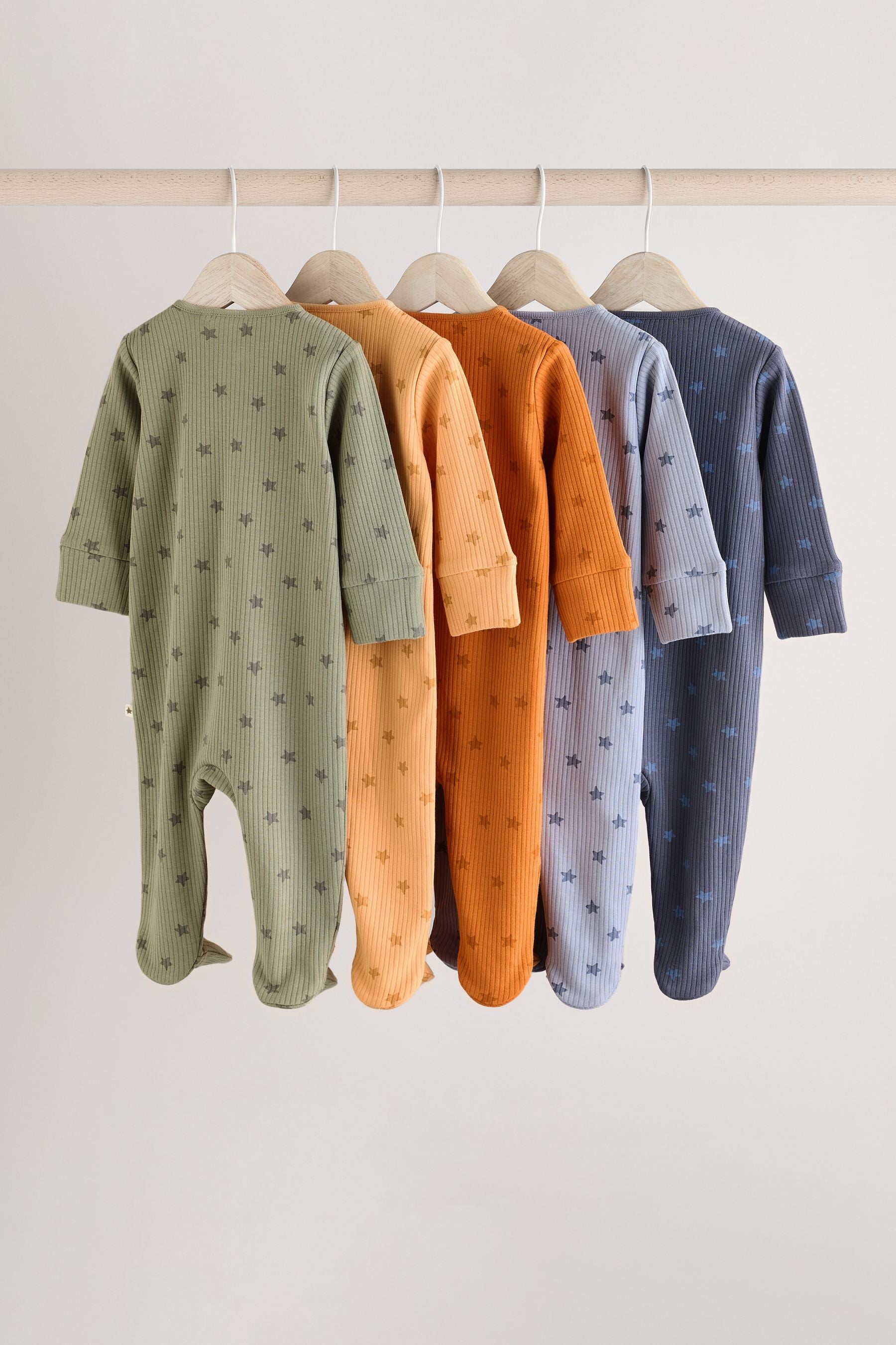 Green/Blue Baby Sleepsuits 5 Pack (0mths-2yrs)