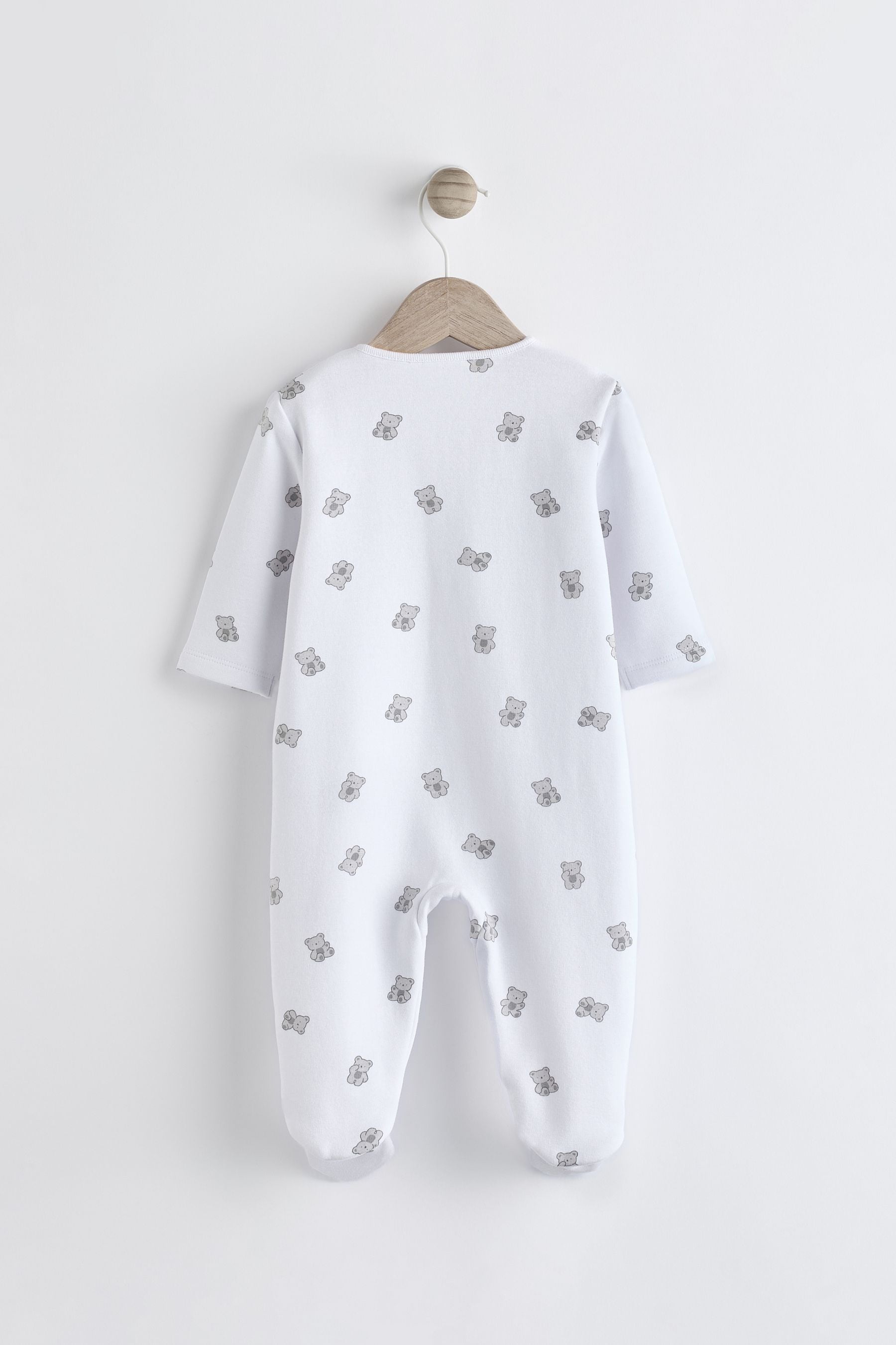 White Ground Fleeced Lined 2 way Zip Sleepsuit