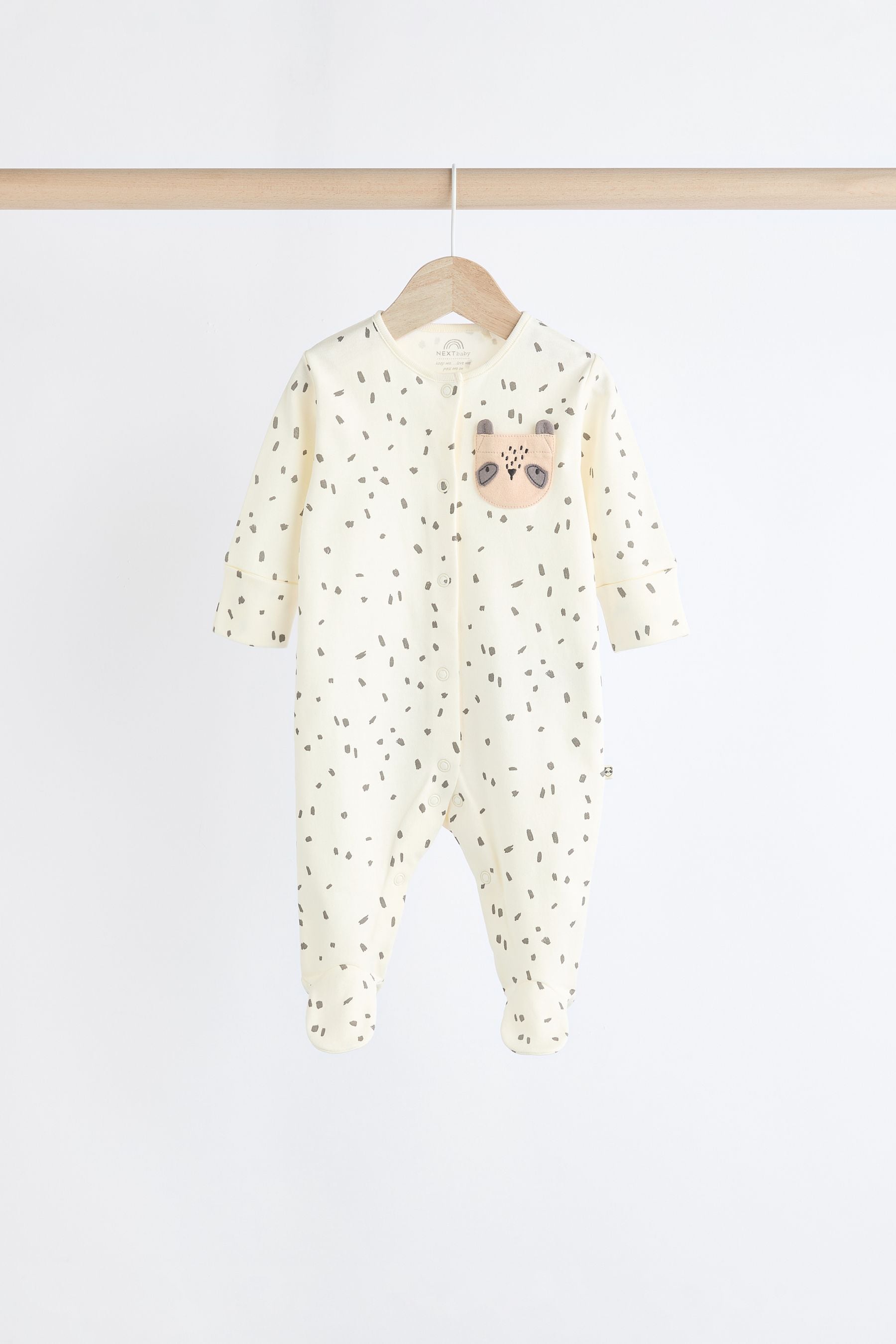 Ecru 100% Cotton Sleepsuit (0mths-2yrs)