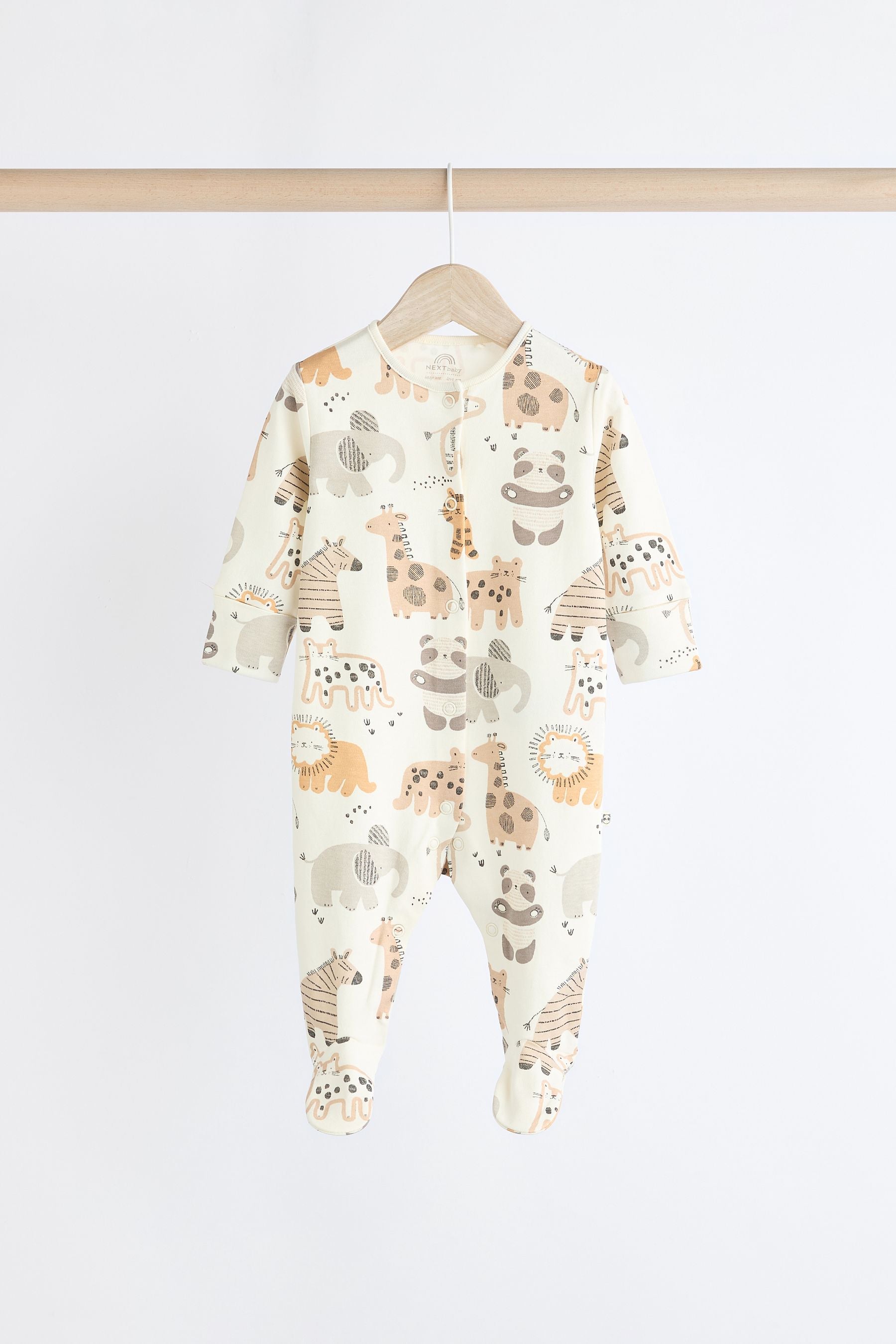 Ecru 100% Cotton Sleepsuit (0mths-2yrs)