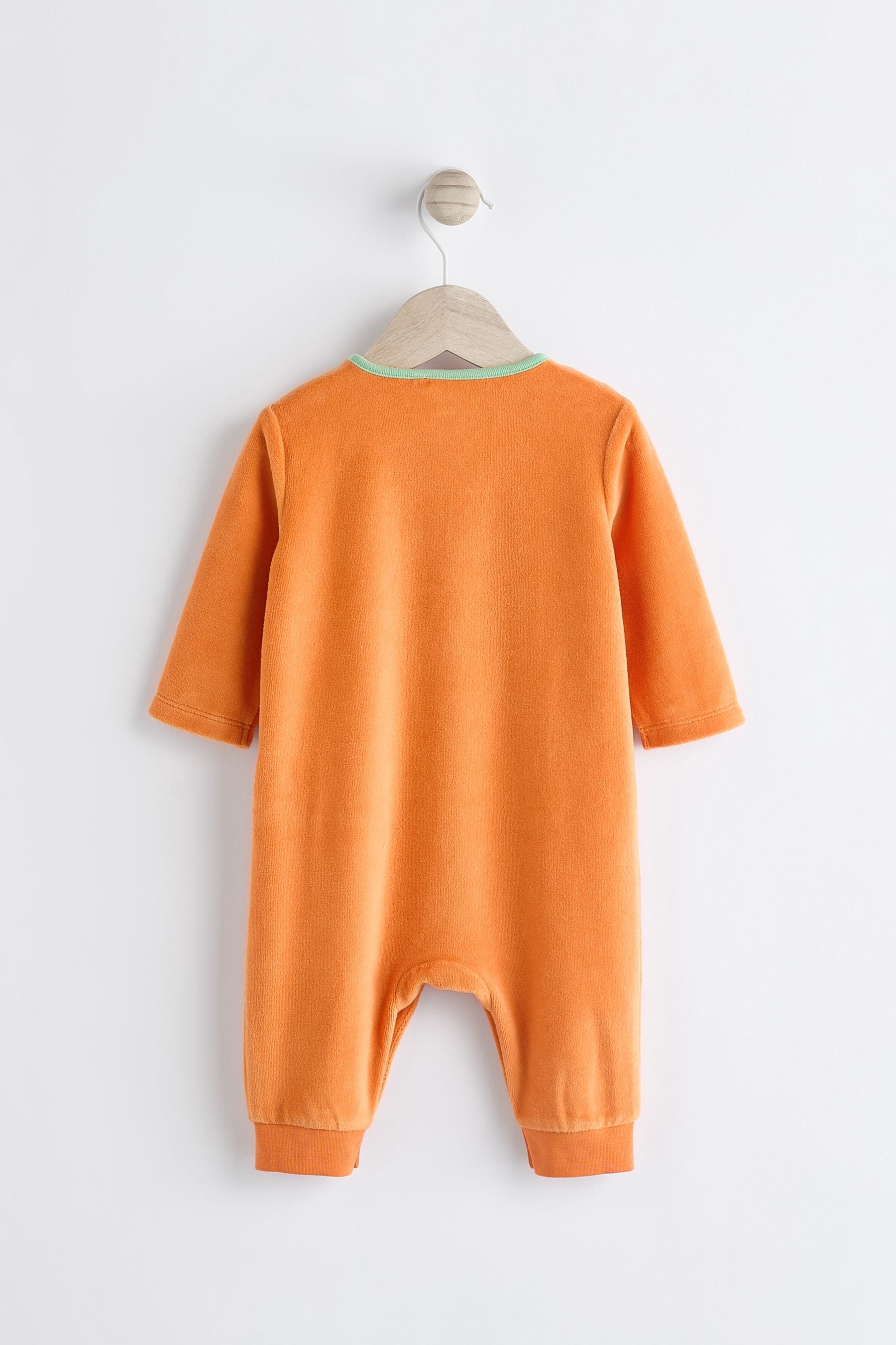 Orange Baby Halloween Velour Sleepsuit and Hat Set (0mths-3yrs)