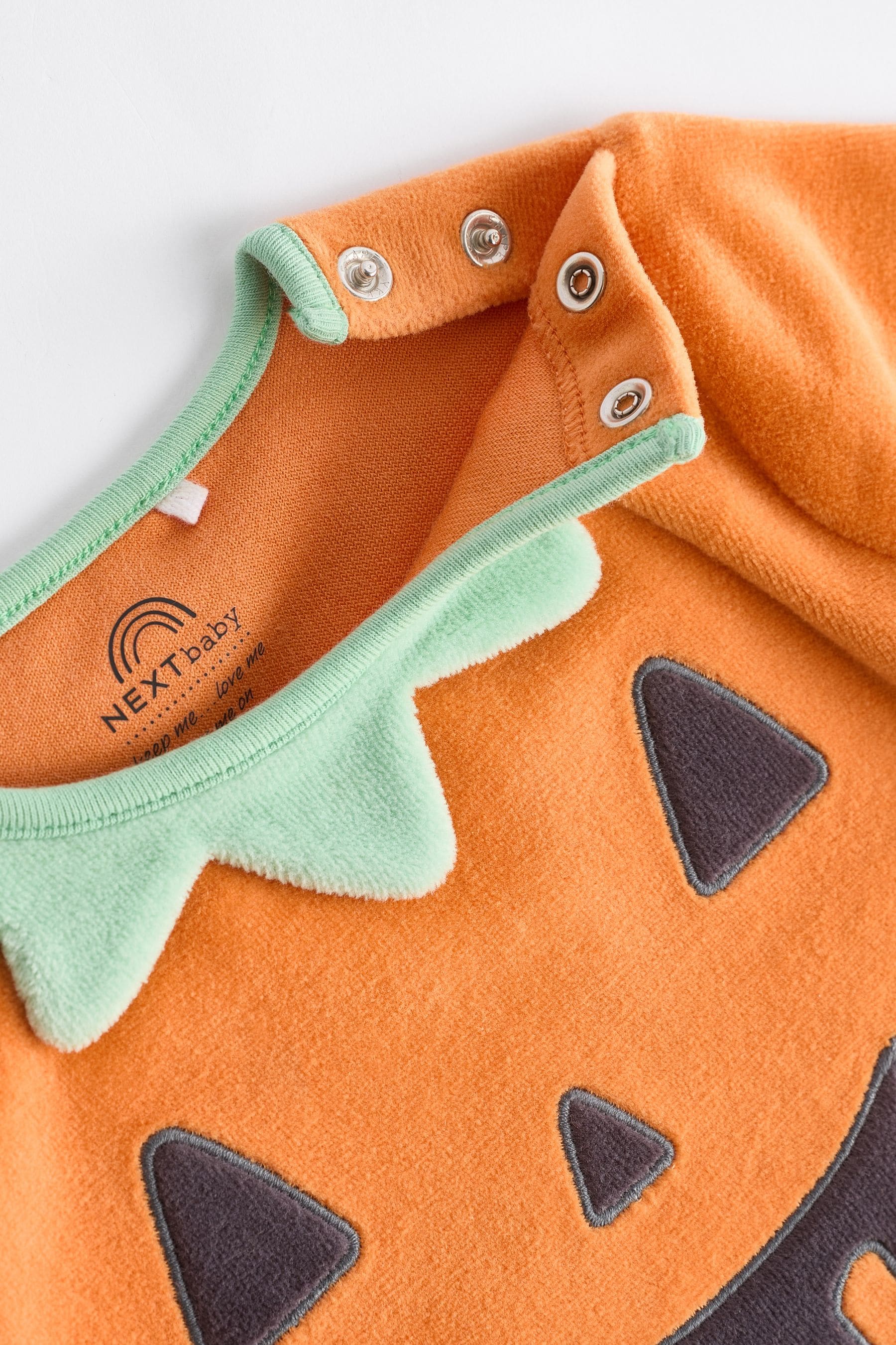 Orange Baby Halloween Velour Sleepsuit and Hat Set (0mths-3yrs)