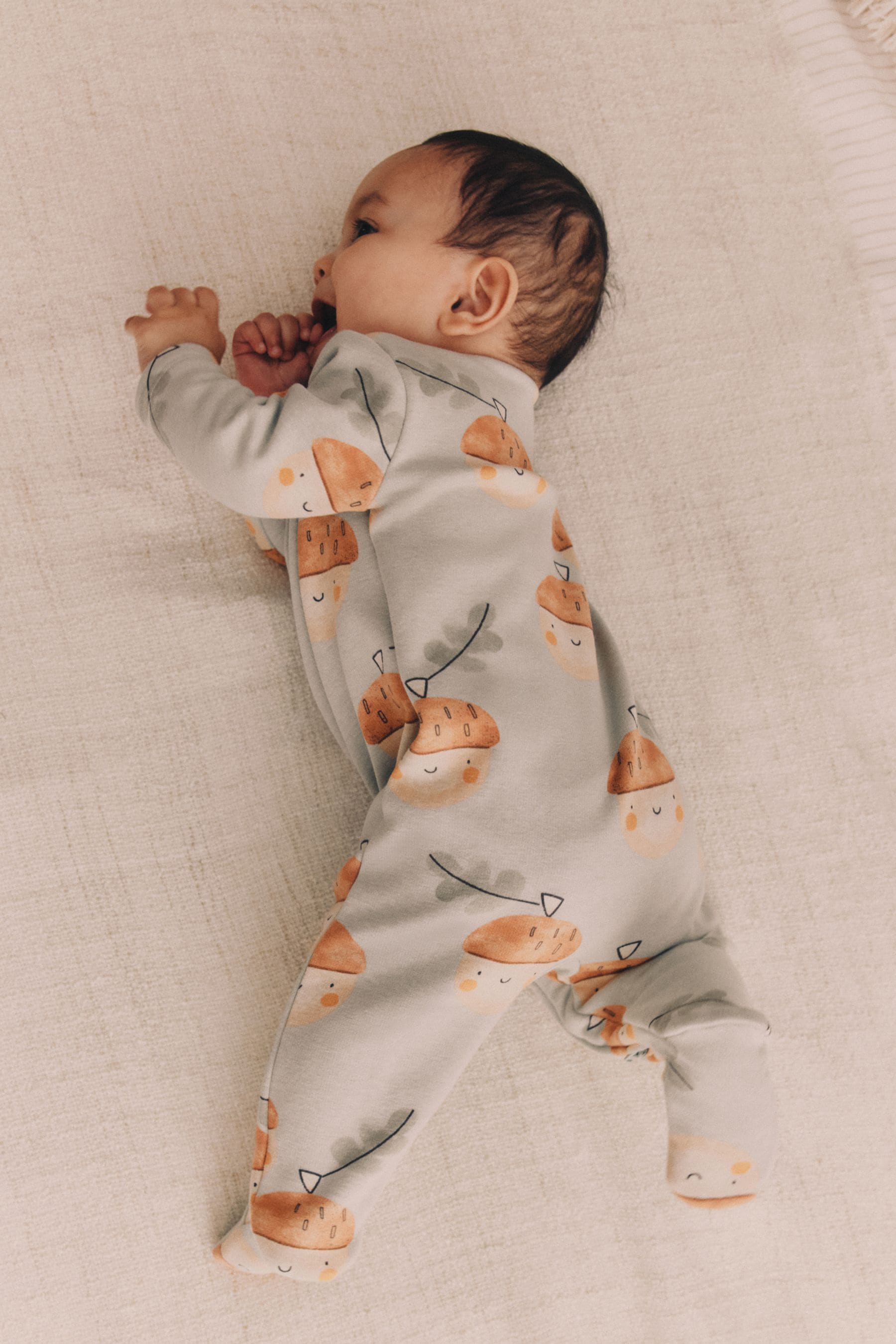 Green Fleeced Lined 2 way Zip Sleepsuit