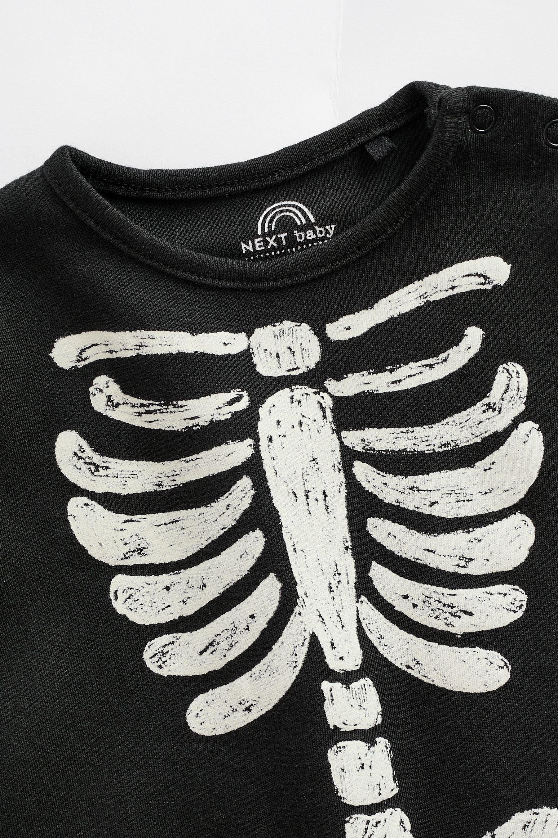 Black Halloween Skeleton 100% Cotton Baby Sleepsuit (0mths-3yrs)