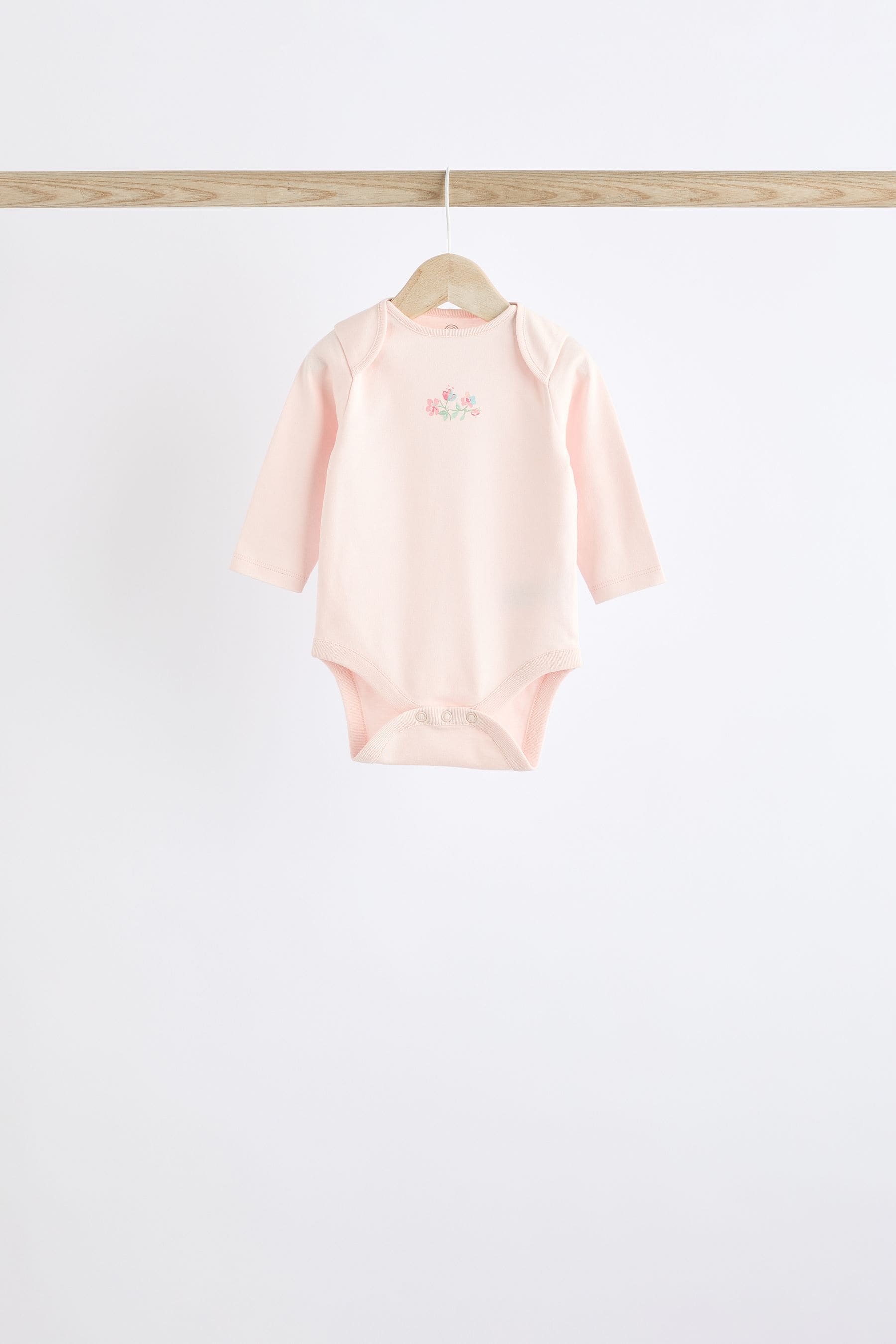 Pink Bunny 5 Pack Baby Long Sleeve Bodysuits