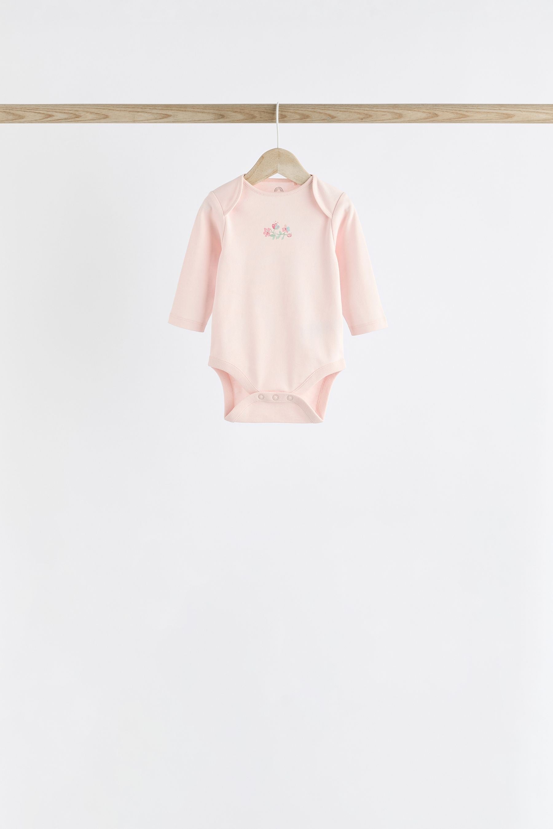 Pink Bunny 7 Pack Baby Long Sleeve Bodysuits