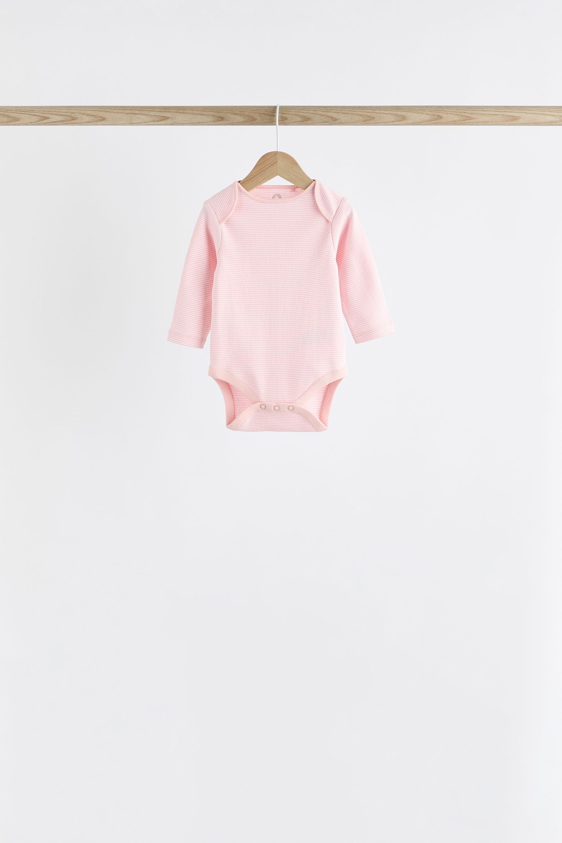 Pink Bunny 7 Pack Baby Long Sleeve Bodysuits