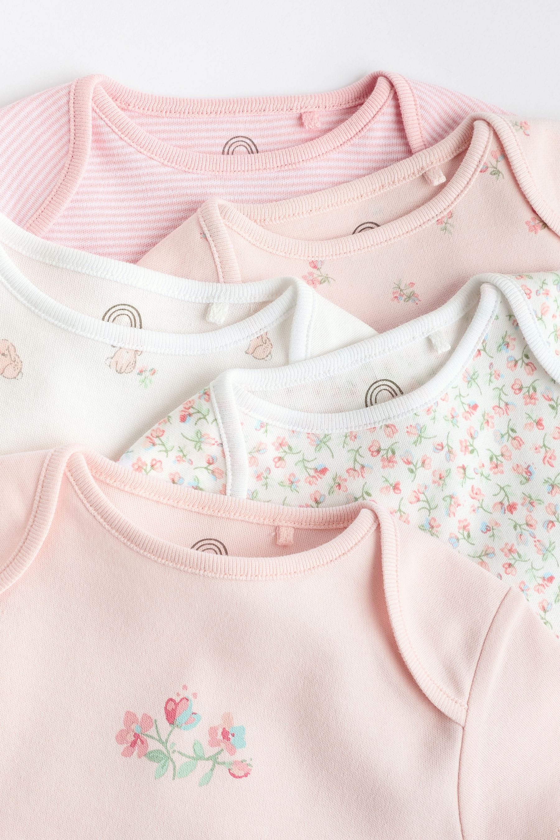 Pink Bunny 5 Pack Short Sleeve Bodysuits