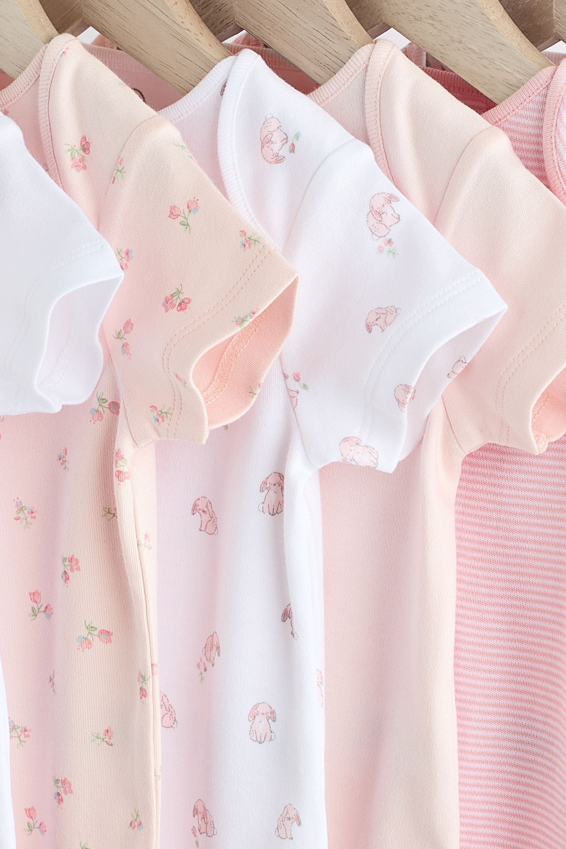 Pink Bunny 7 Pack Short Sleeve Bodysuits