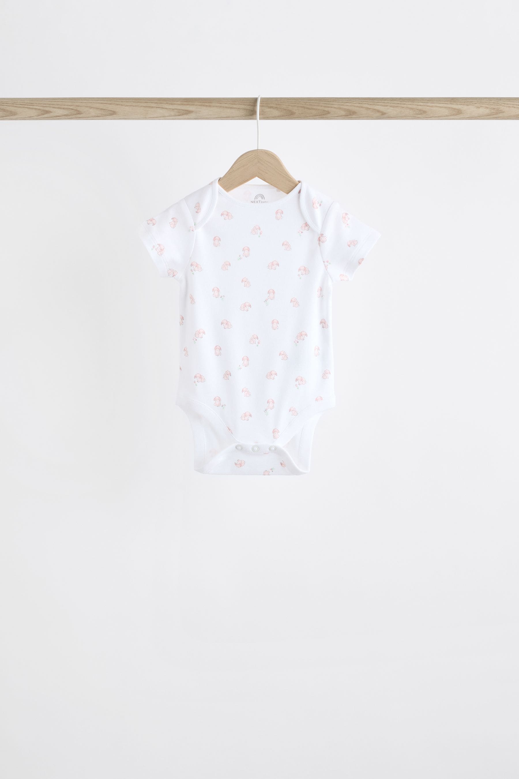 Pink Bunny 7 Pack Short Sleeve Bodysuits