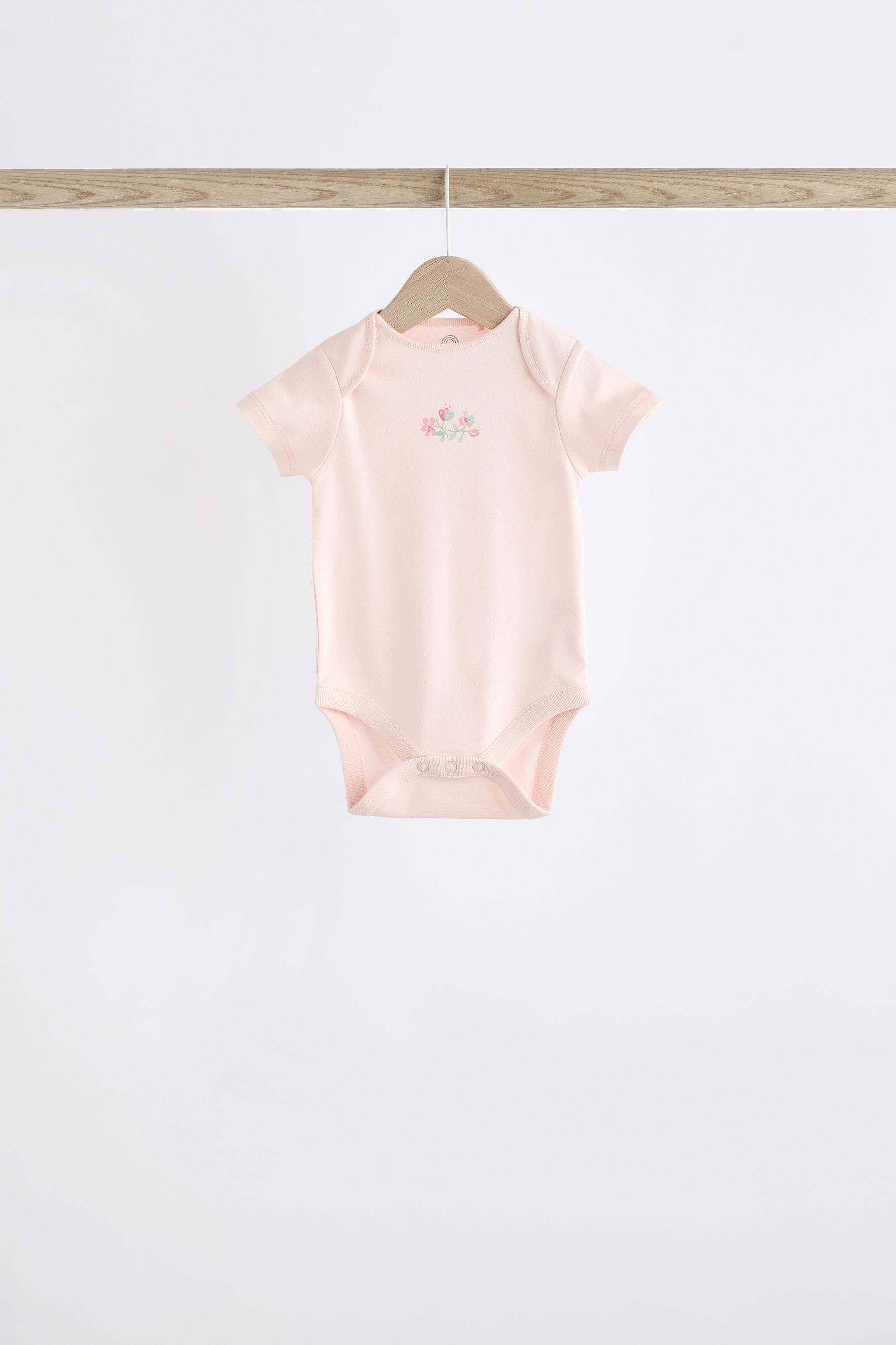 Pink Bunny 7 Pack Short Sleeve Bodysuits