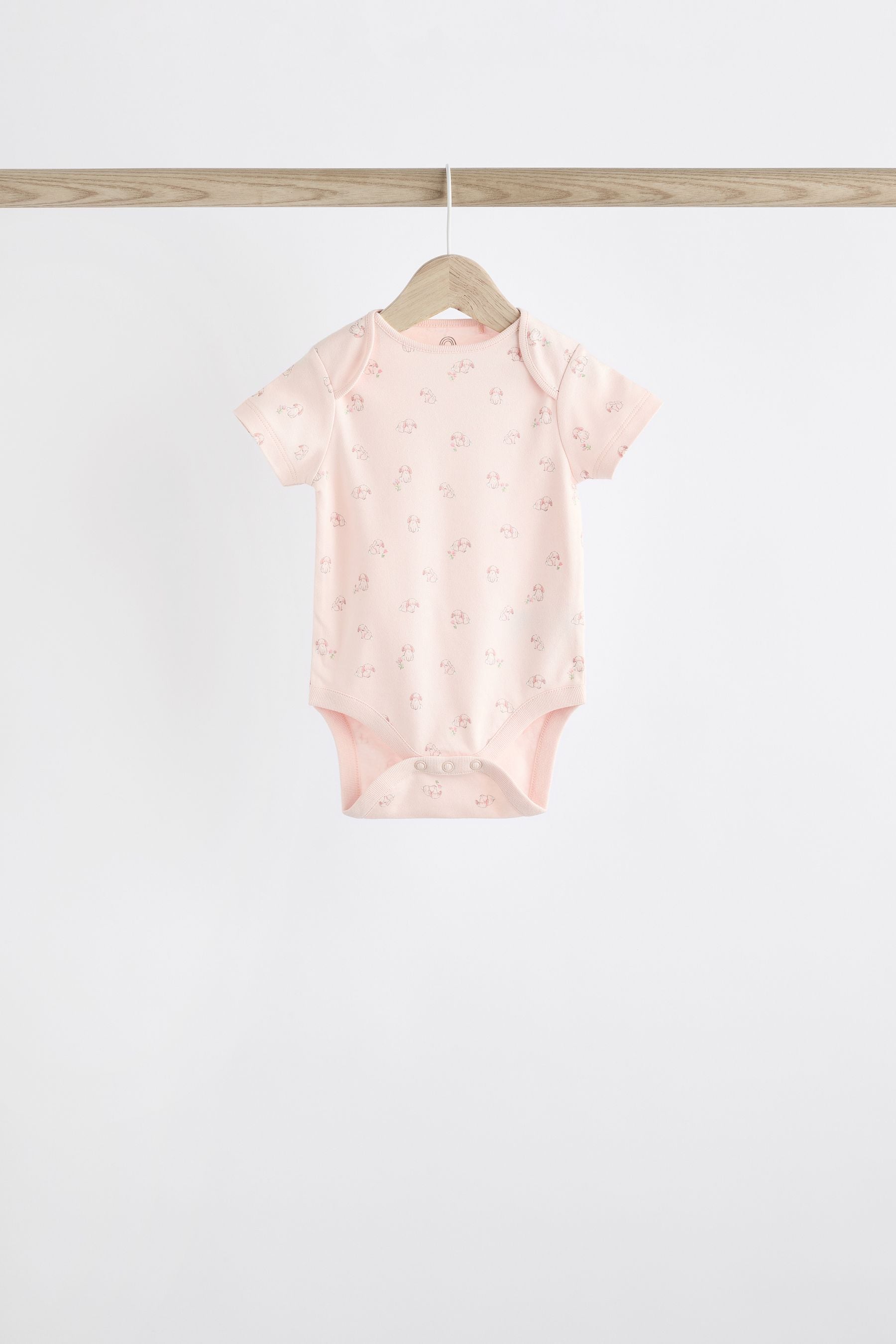 Pink Bunny 7 Pack Short Sleeve Bodysuits