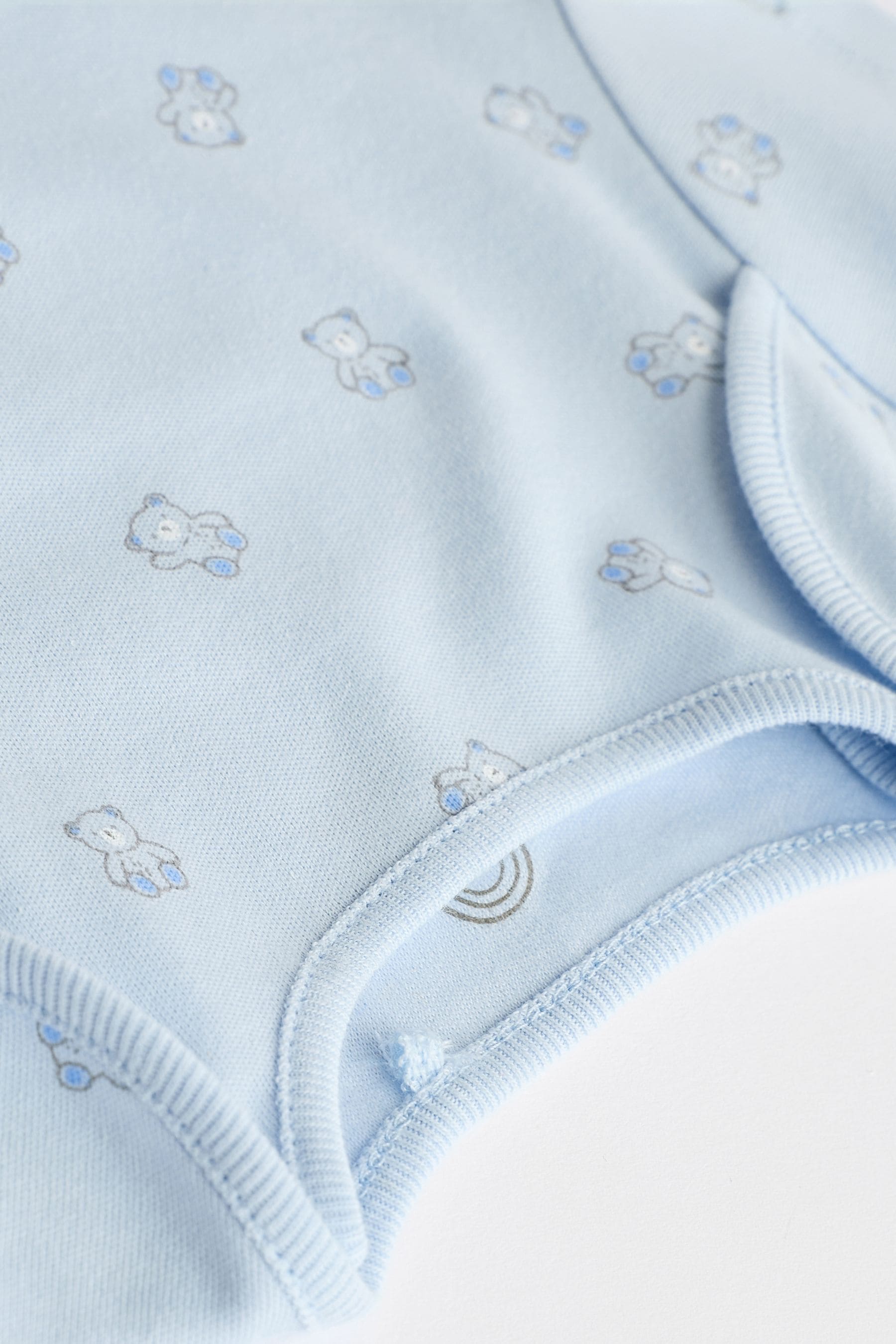 Blue 5 Pack Bear Short Sleeve Baby Bodysuits