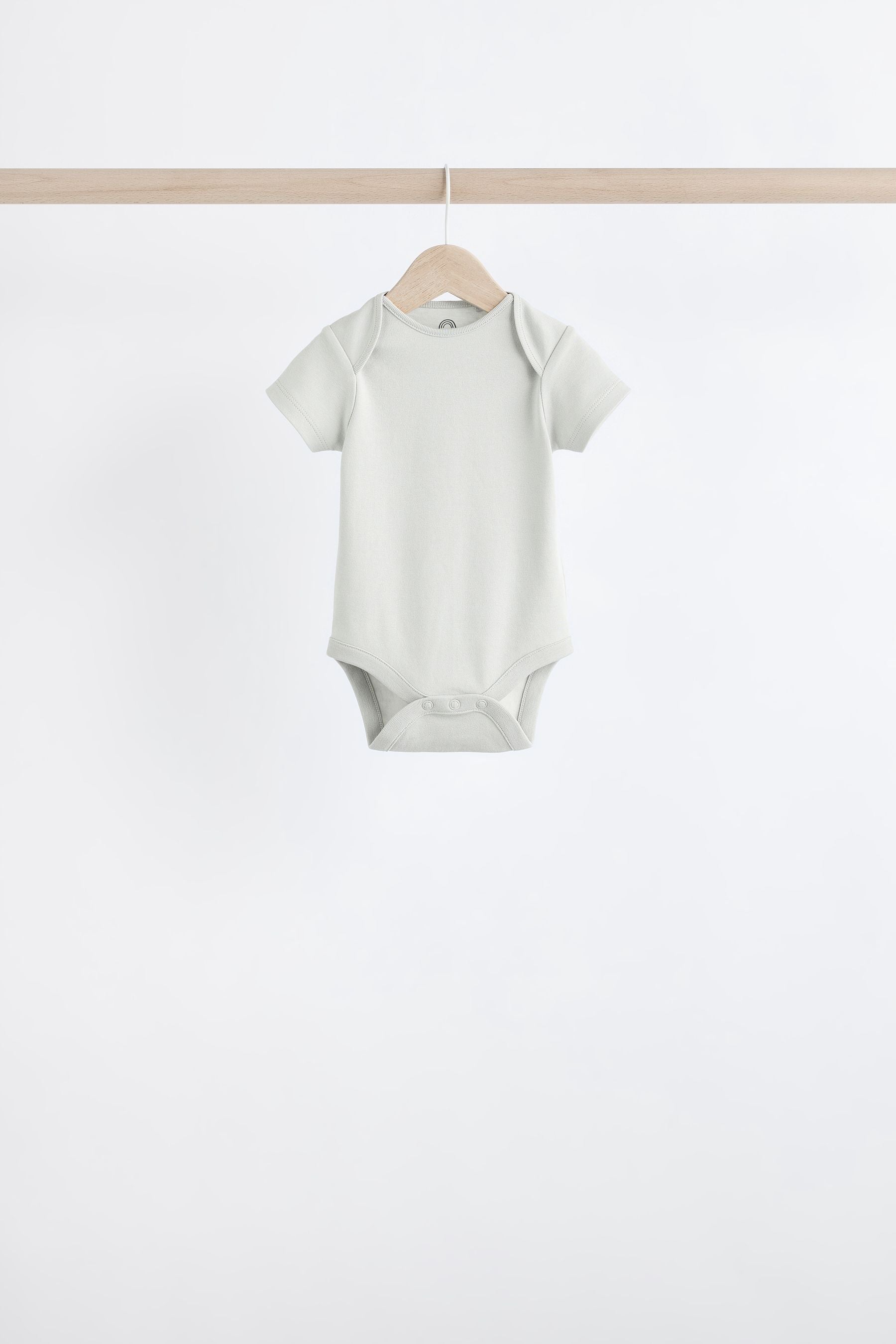 Grey/White Short Sleeve 100% Cotton Bodysuits 5 Pack