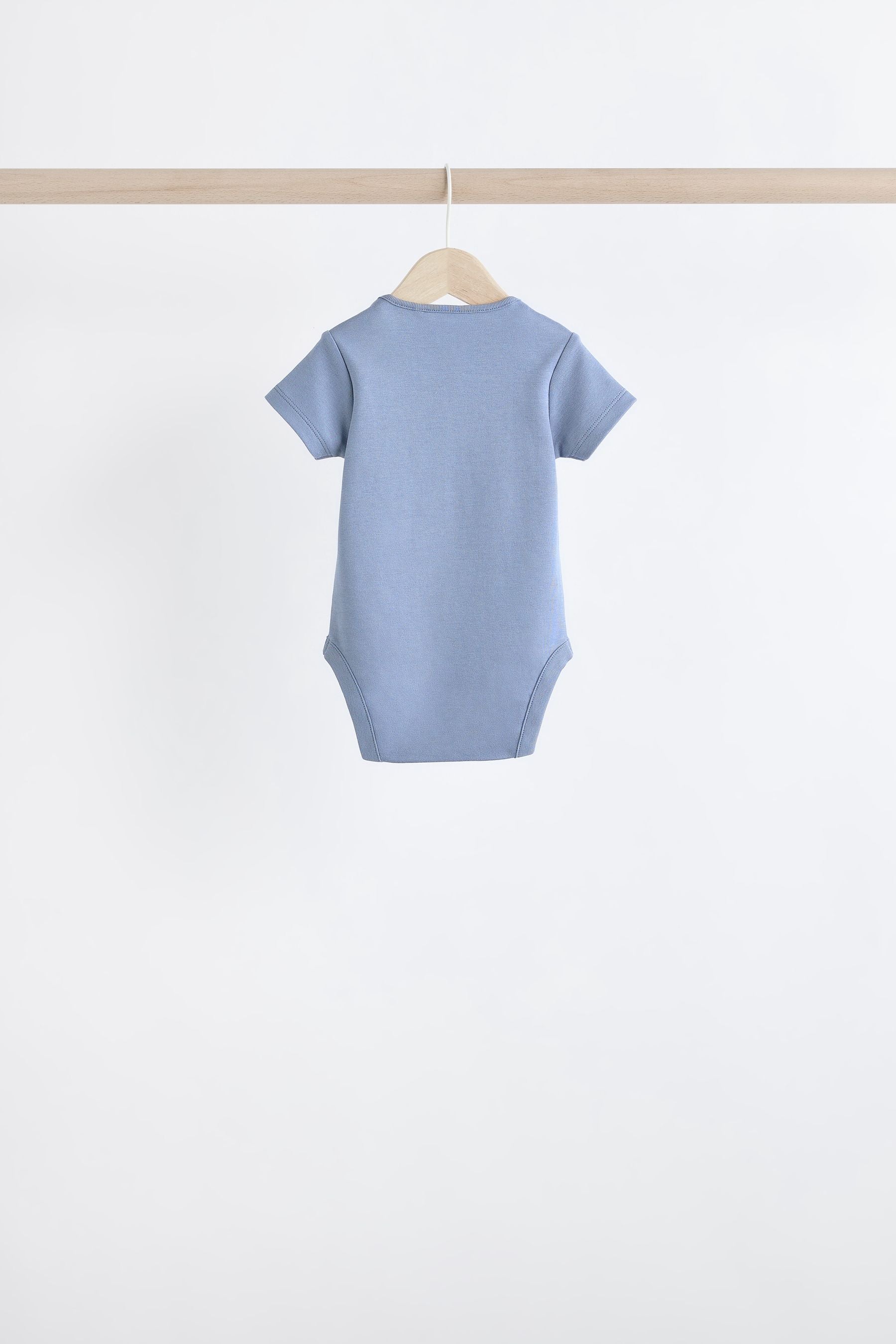 Grey/White Short Sleeve 100% Cotton Bodysuits 5 Pack